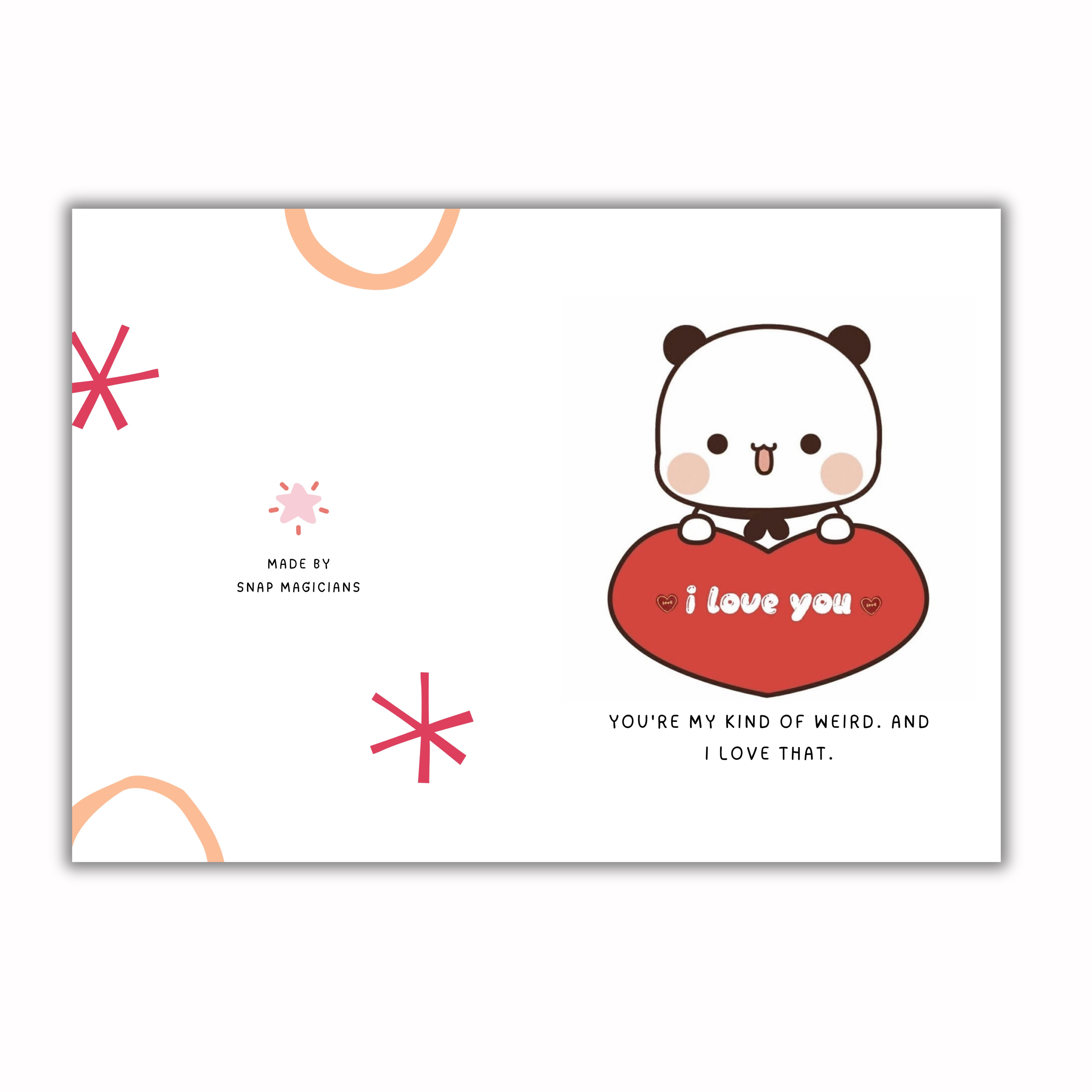 Set of 5 Love Theme Foldable Cards