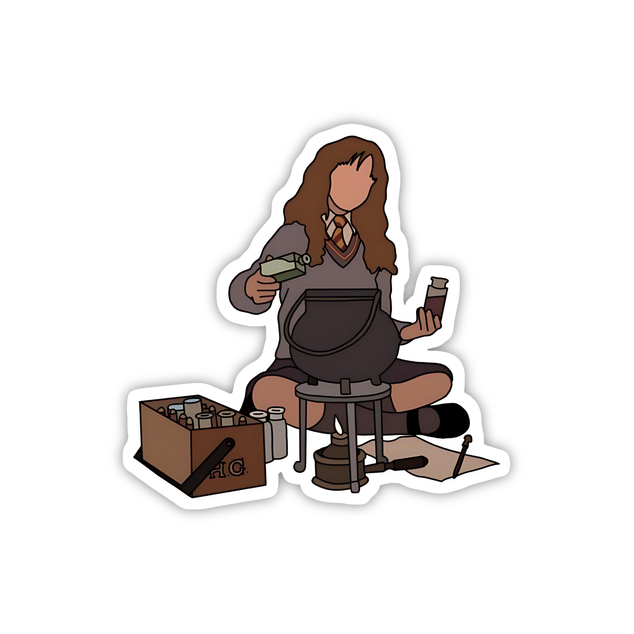 Hermione Study Desk Illustration Sticker