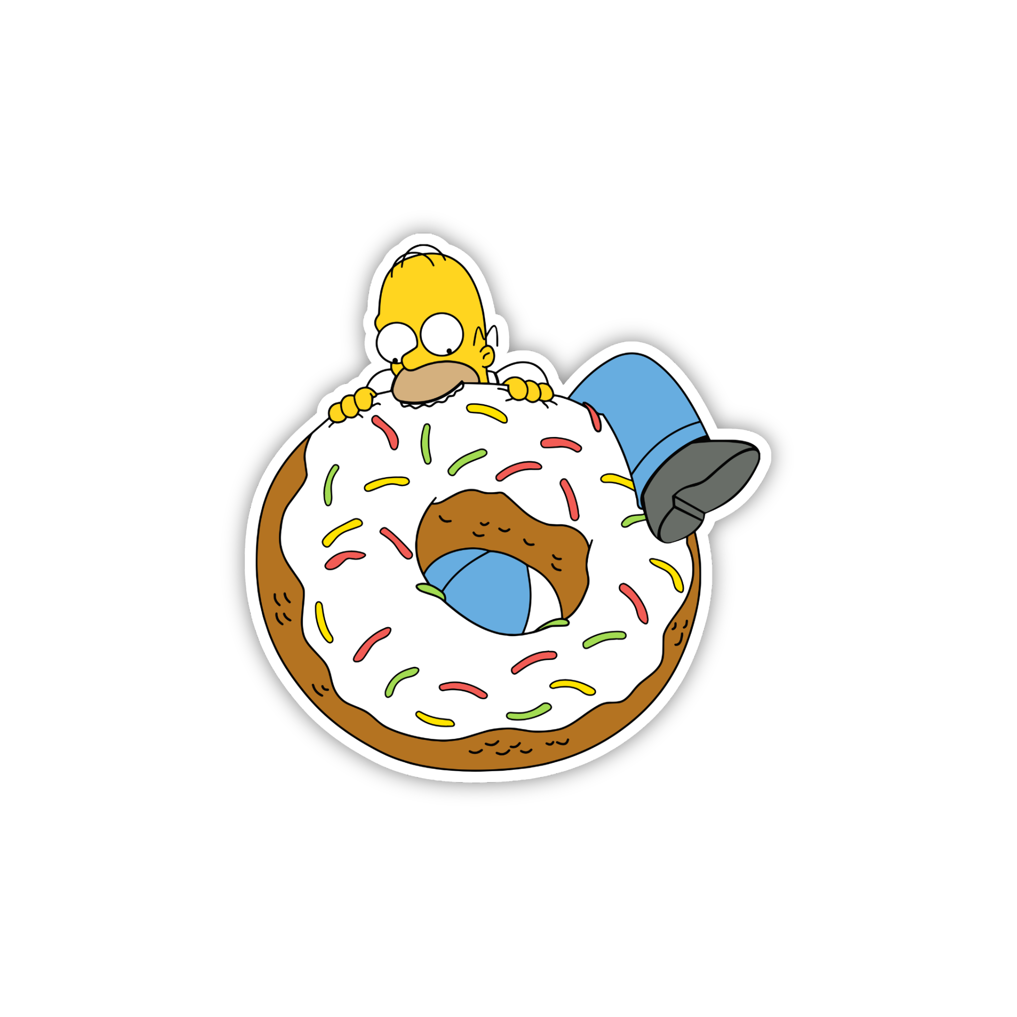 Animated Yellow Family Pose 42 Cartoon Sticker