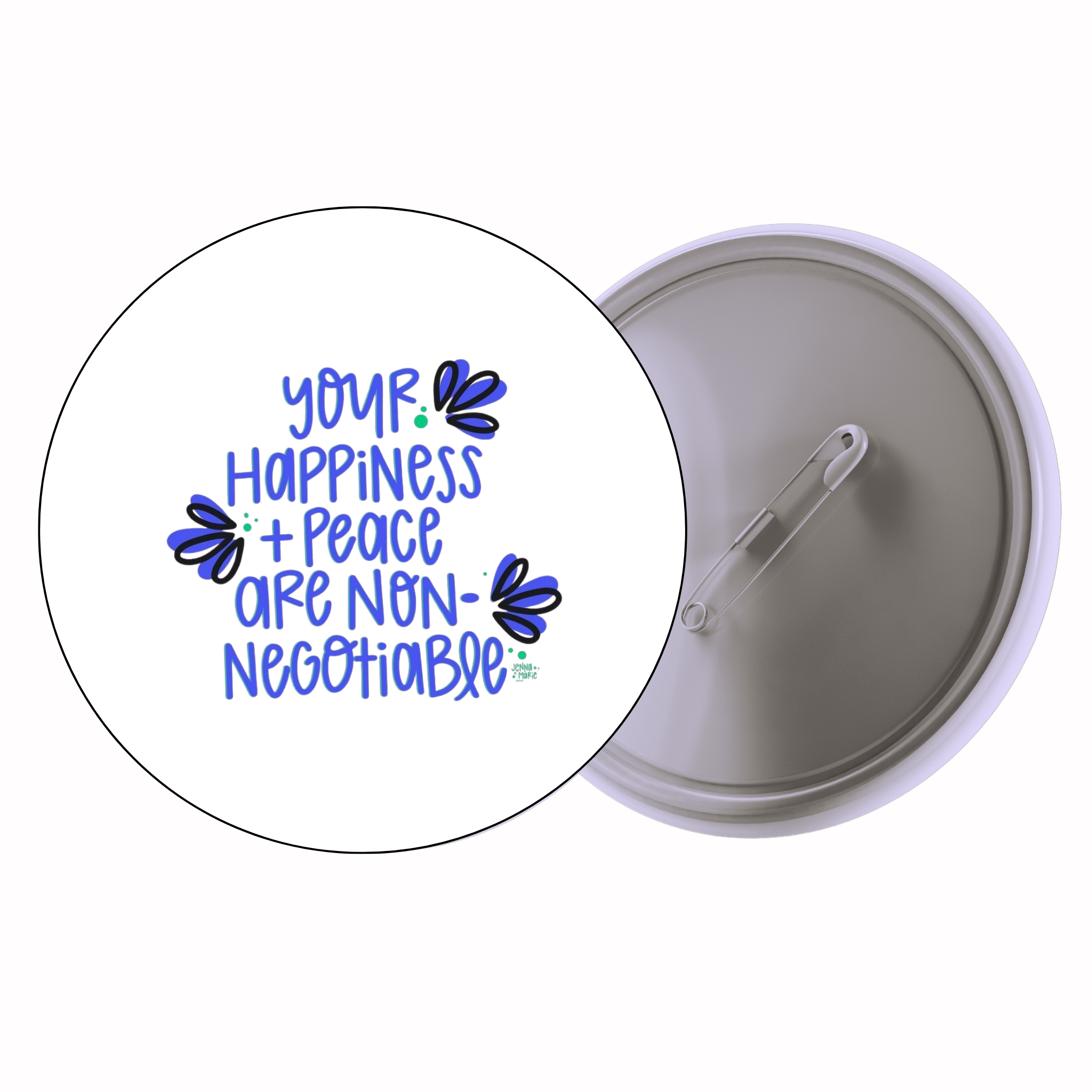 Your Happiness & Peace Are Non-Negotiable | Colorful Quote Badge