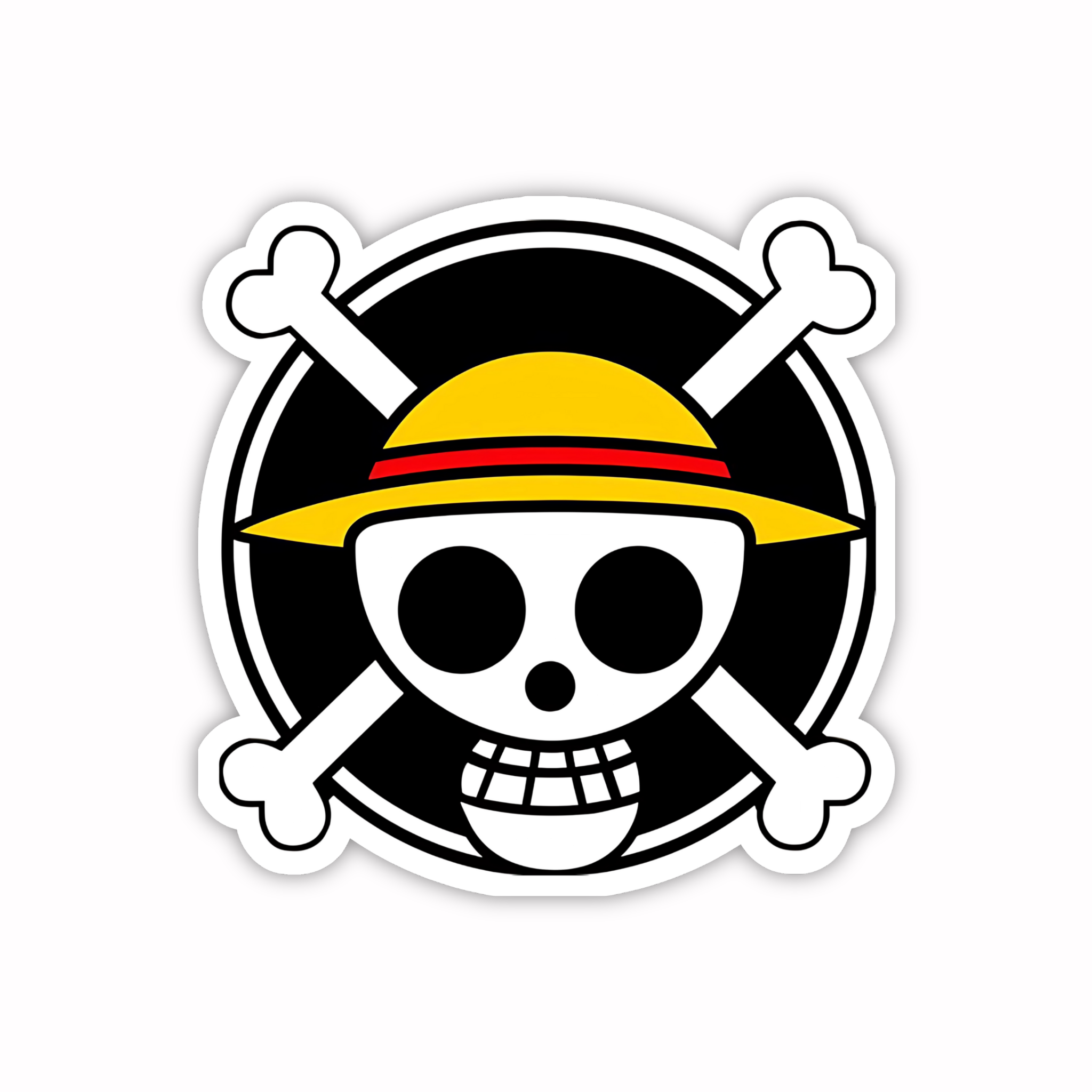 Straw Hat Skull Emblem Sticker