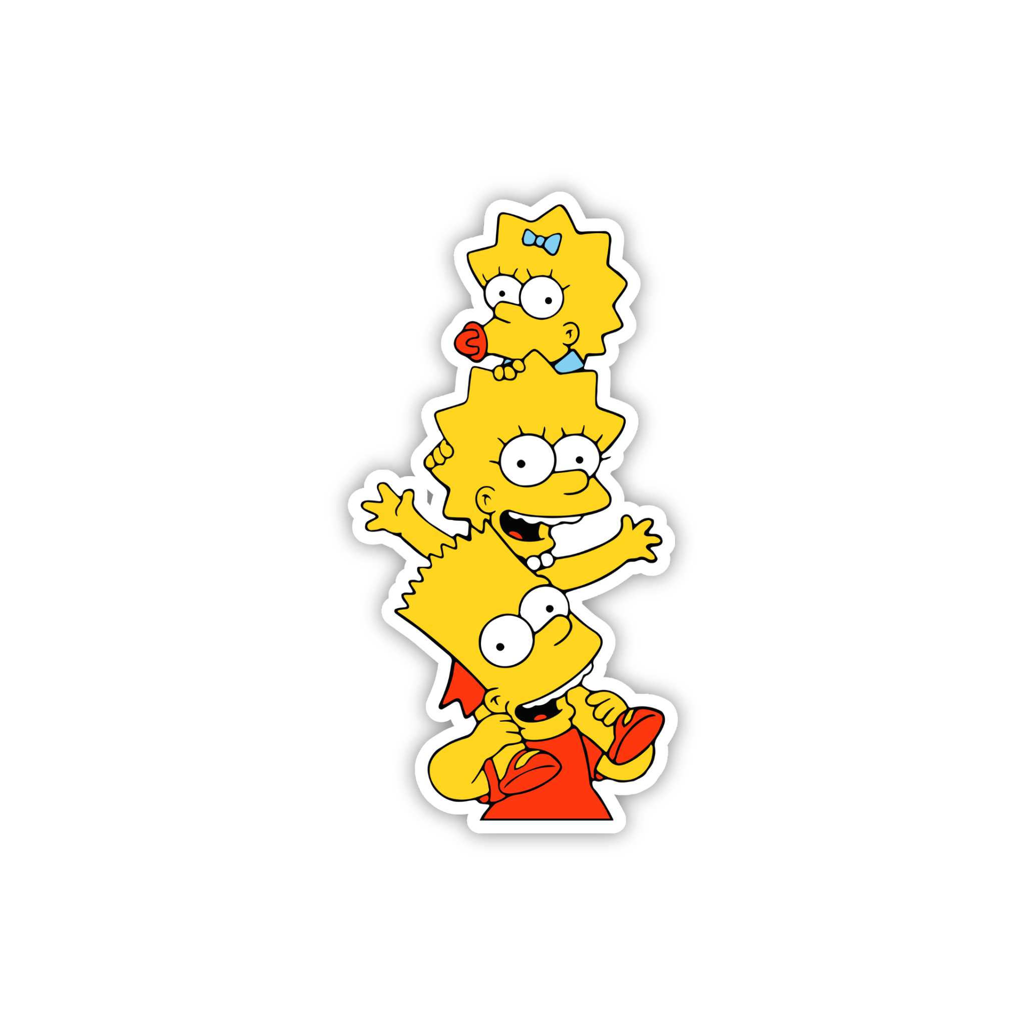 Animated Yellow Family Pose 44 Cartoon Sticker