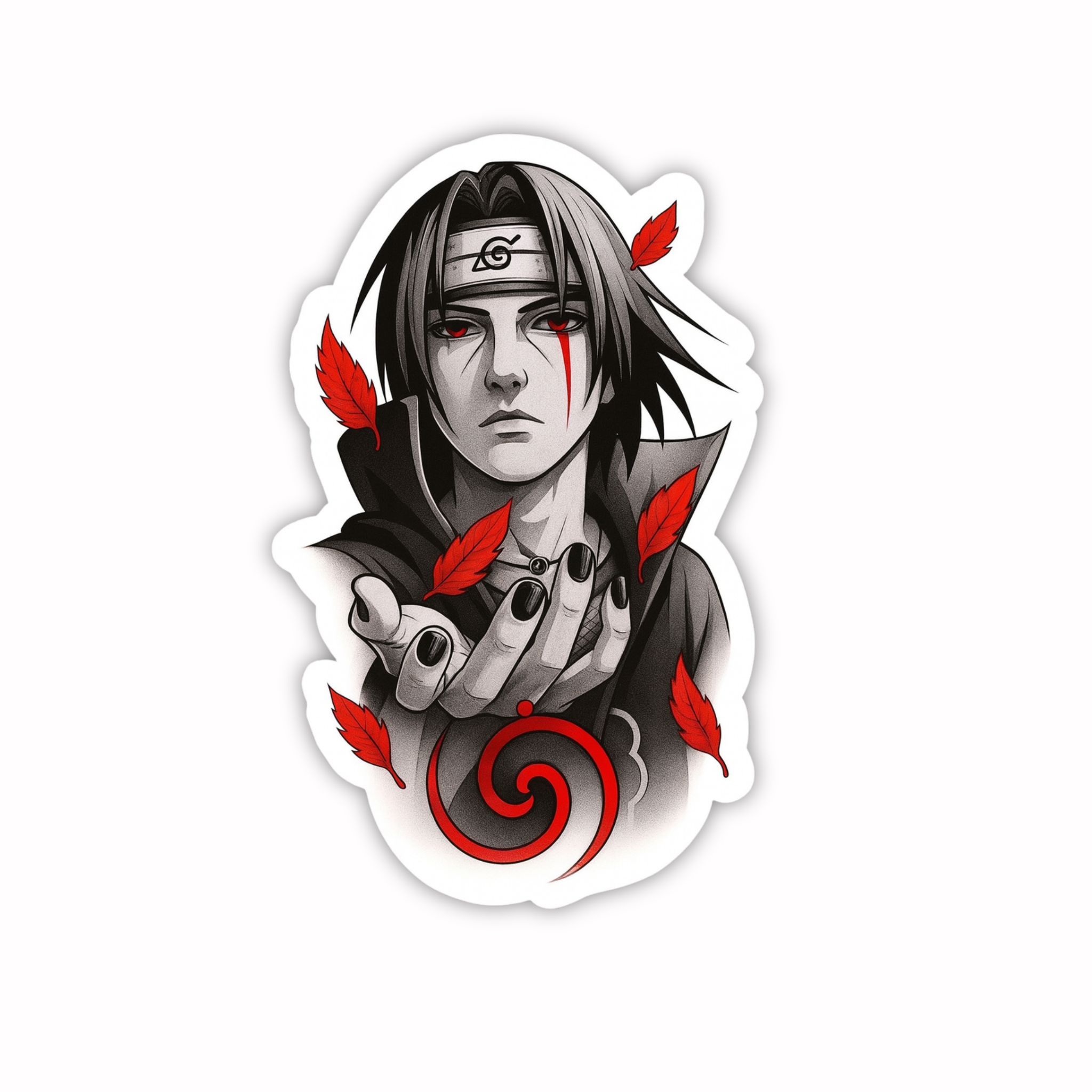 Itachi Red Aura Portrait Sticker