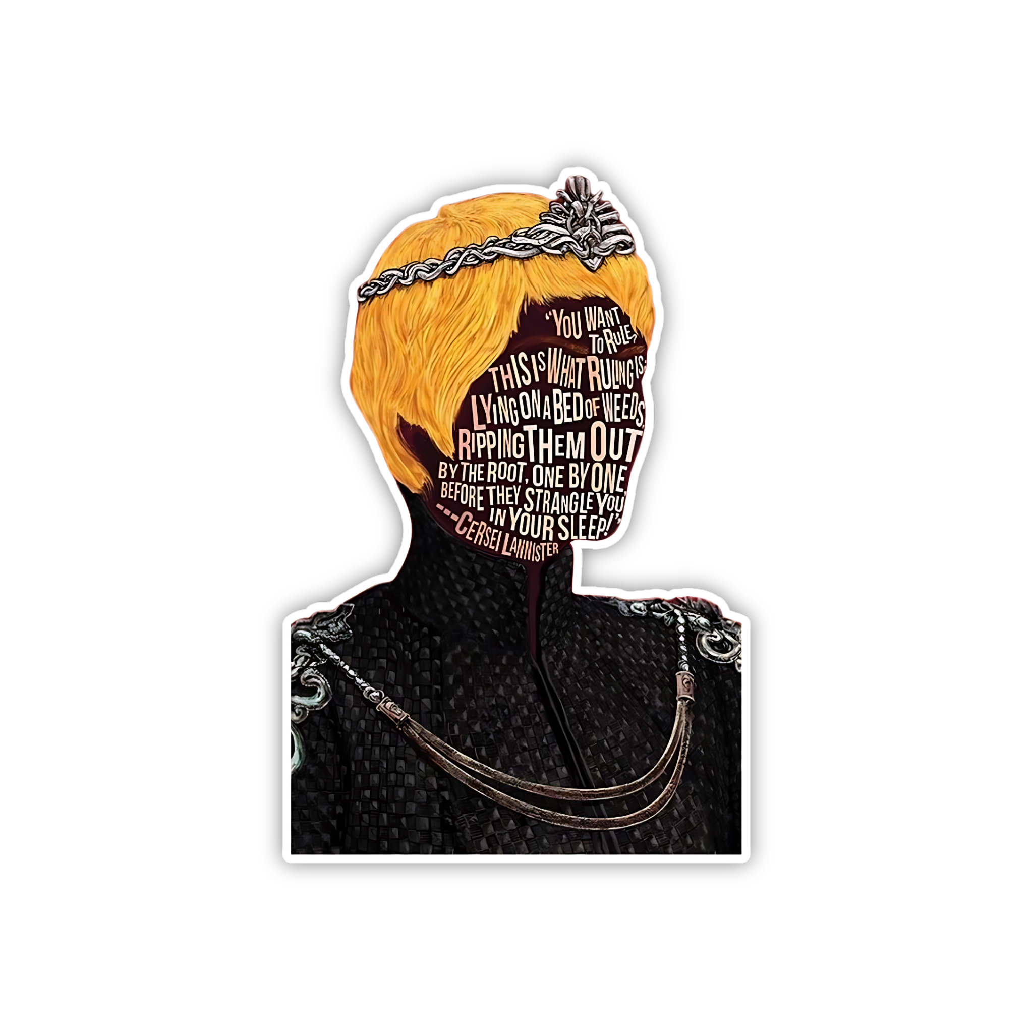 Golden Mask Fantasy Portrait Sticker
