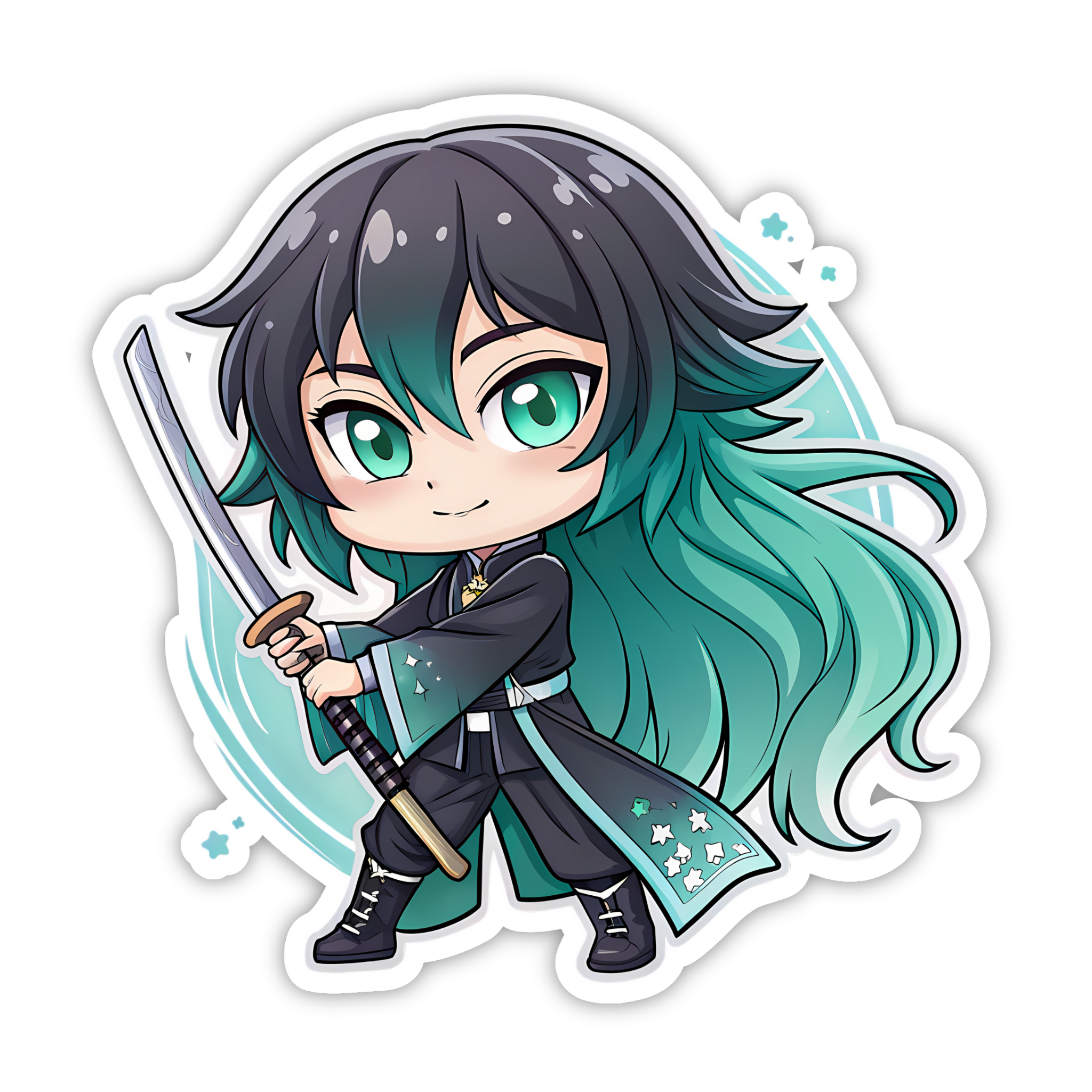Muichiro Tokito Flowing Hair Sticker
