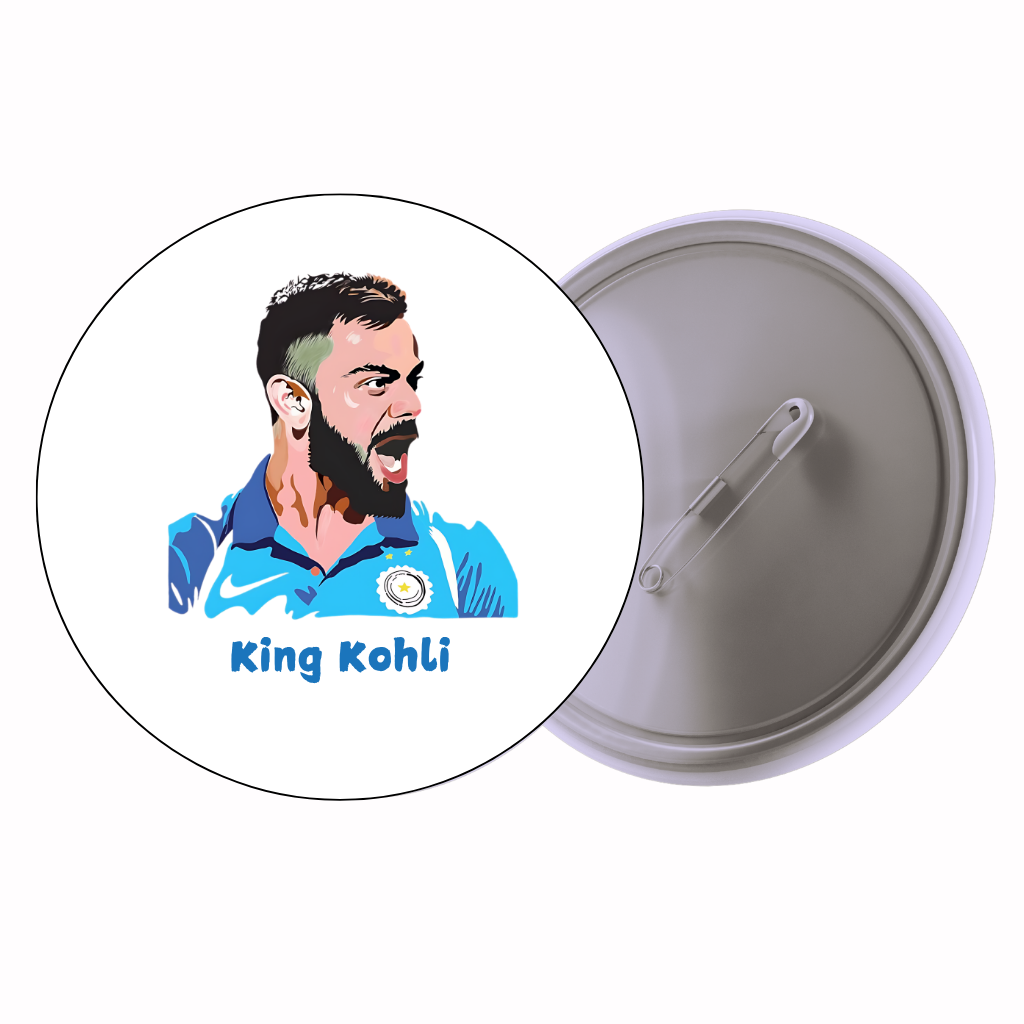 Cricket Champion Portrait Badge 1 Cute Pin Badge | Cartoon Badge for Bags & Jackets (2 Sizes)