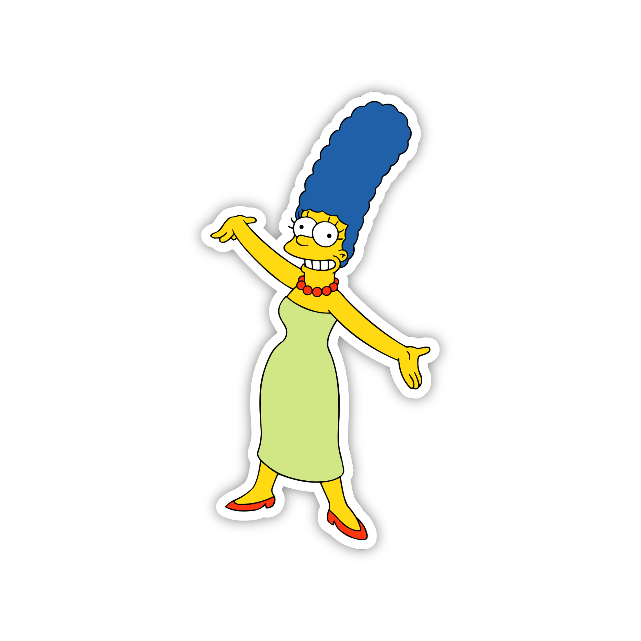 Animated Yellow Family Pose 48 Cartoon Sticker