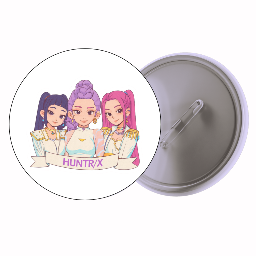 Cartoon Girl Trio Cute Pin Badge | Cartoon Badge for Bags & Jackets (2 Sizes)