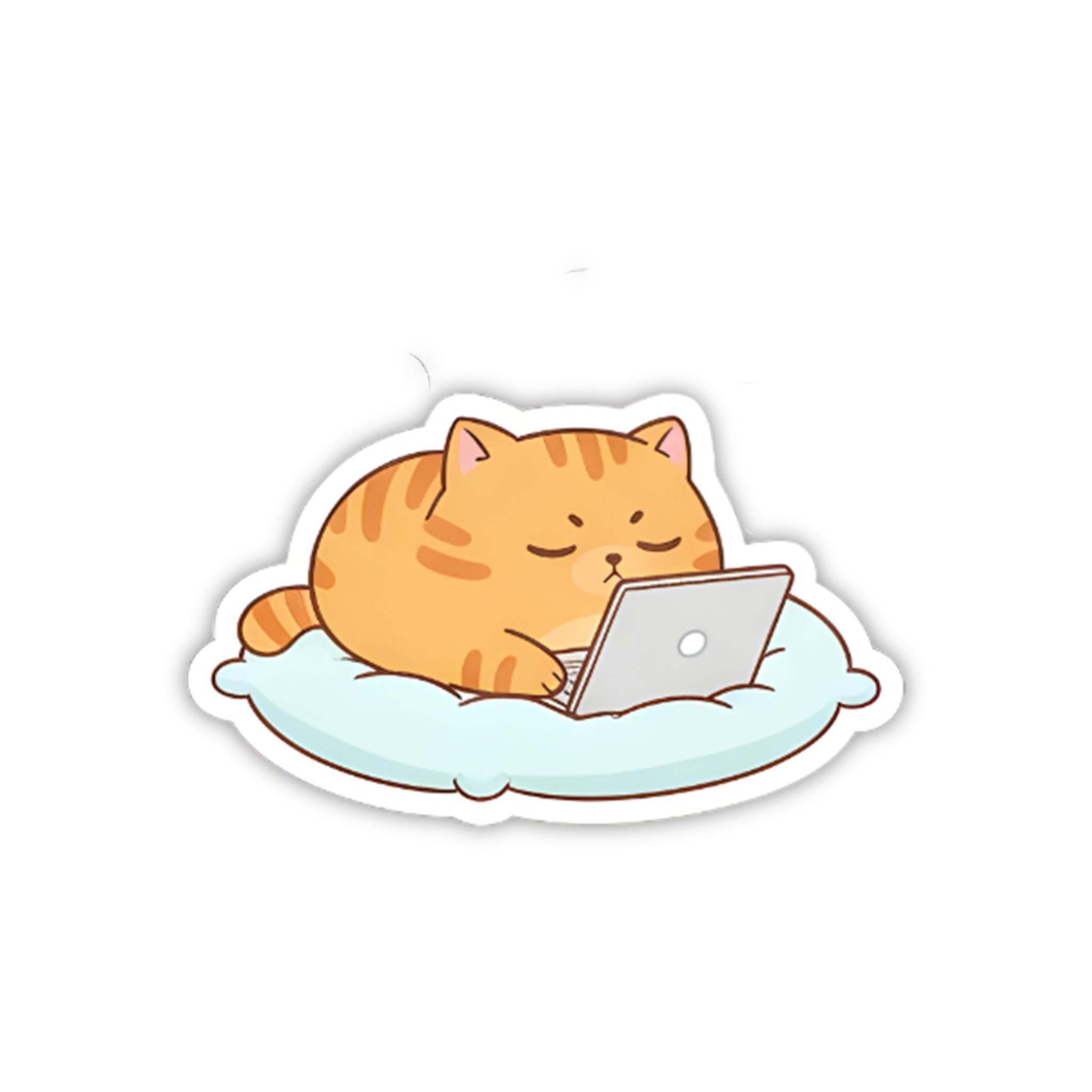 Sleepy Cat Puddle Pose Sticker