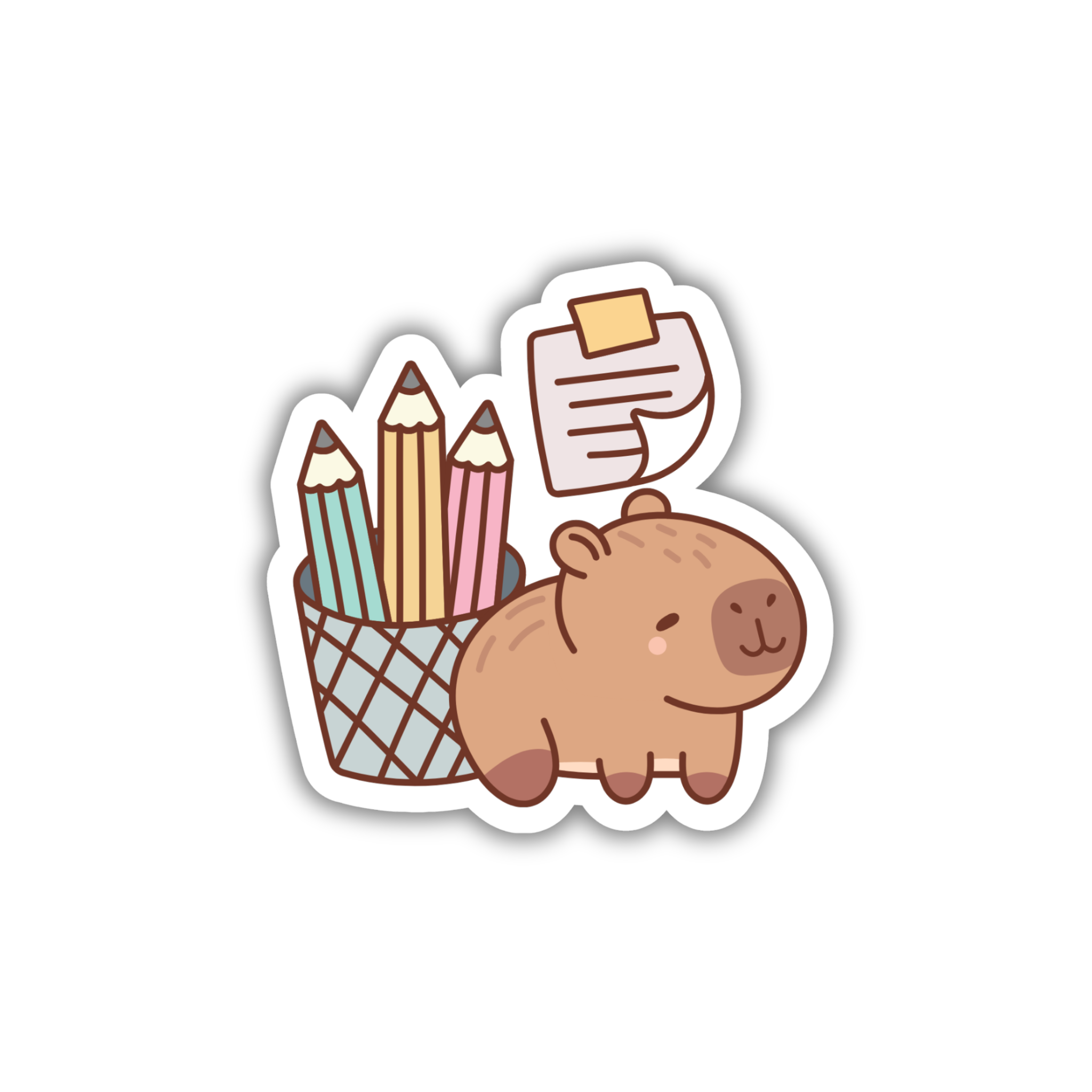 Capybara Stationery Cup Sticker