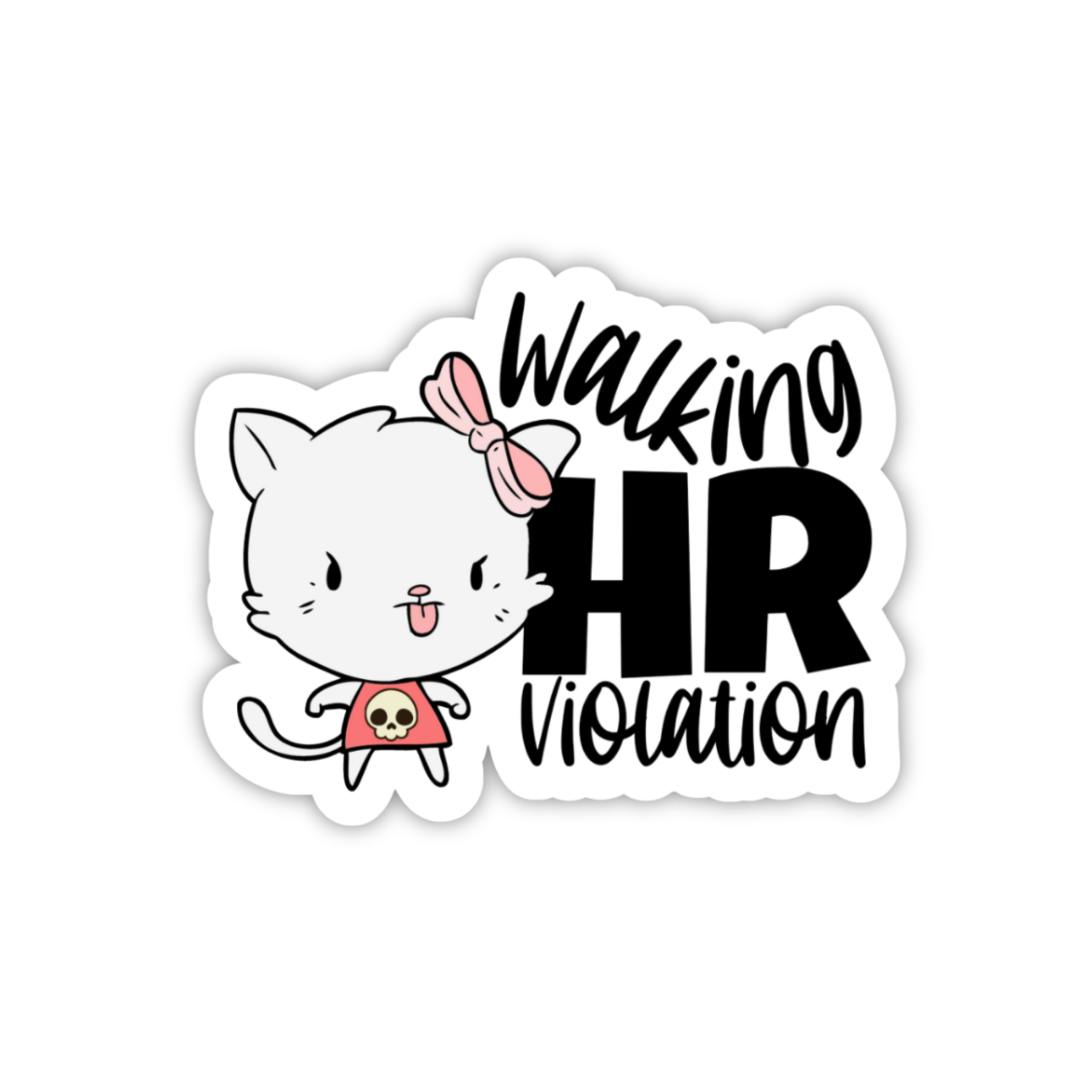 Walking HR Violation Cute Cat Sticker