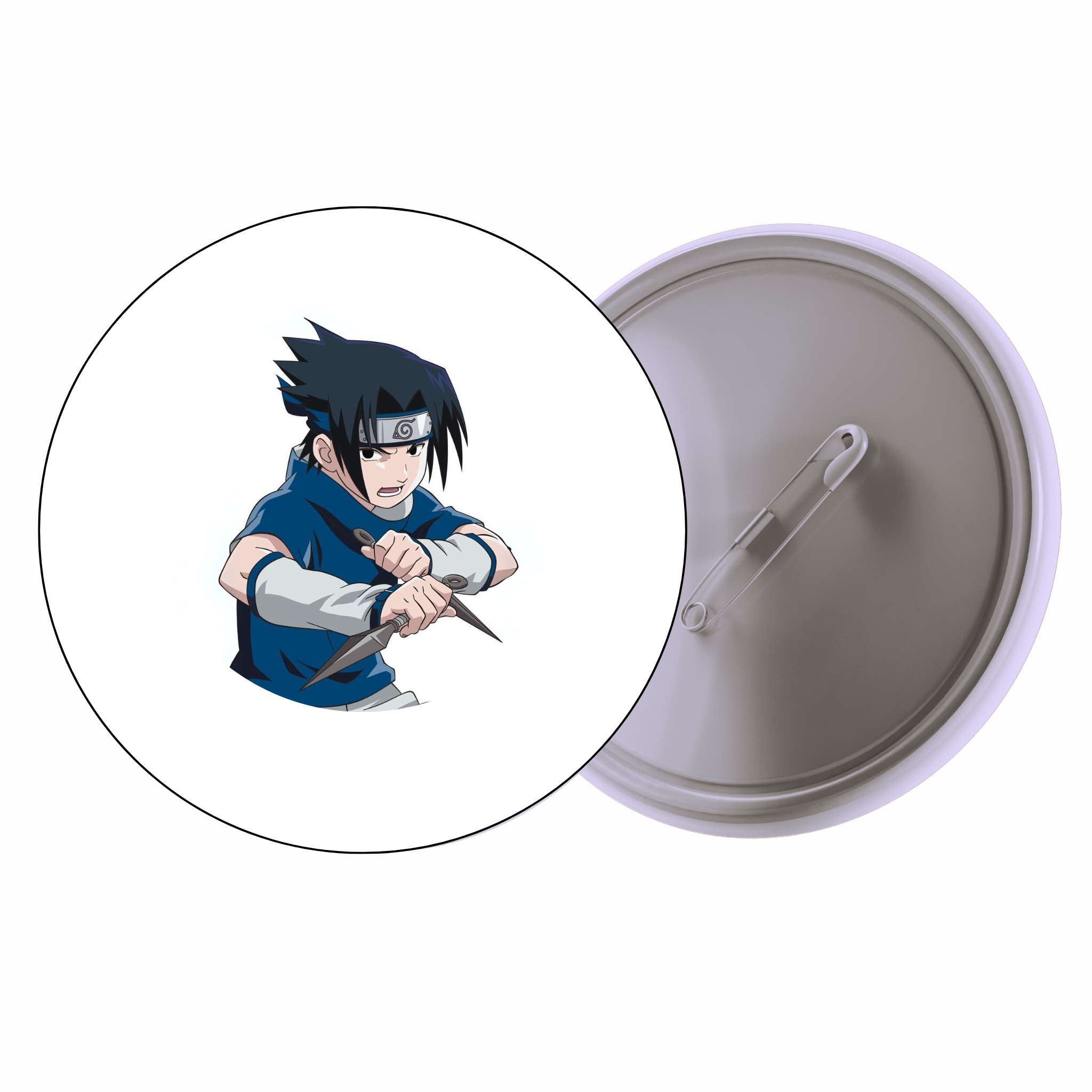 Naruto Sasuke Uchiha Sitting (Chibi) Anime Pin Badge