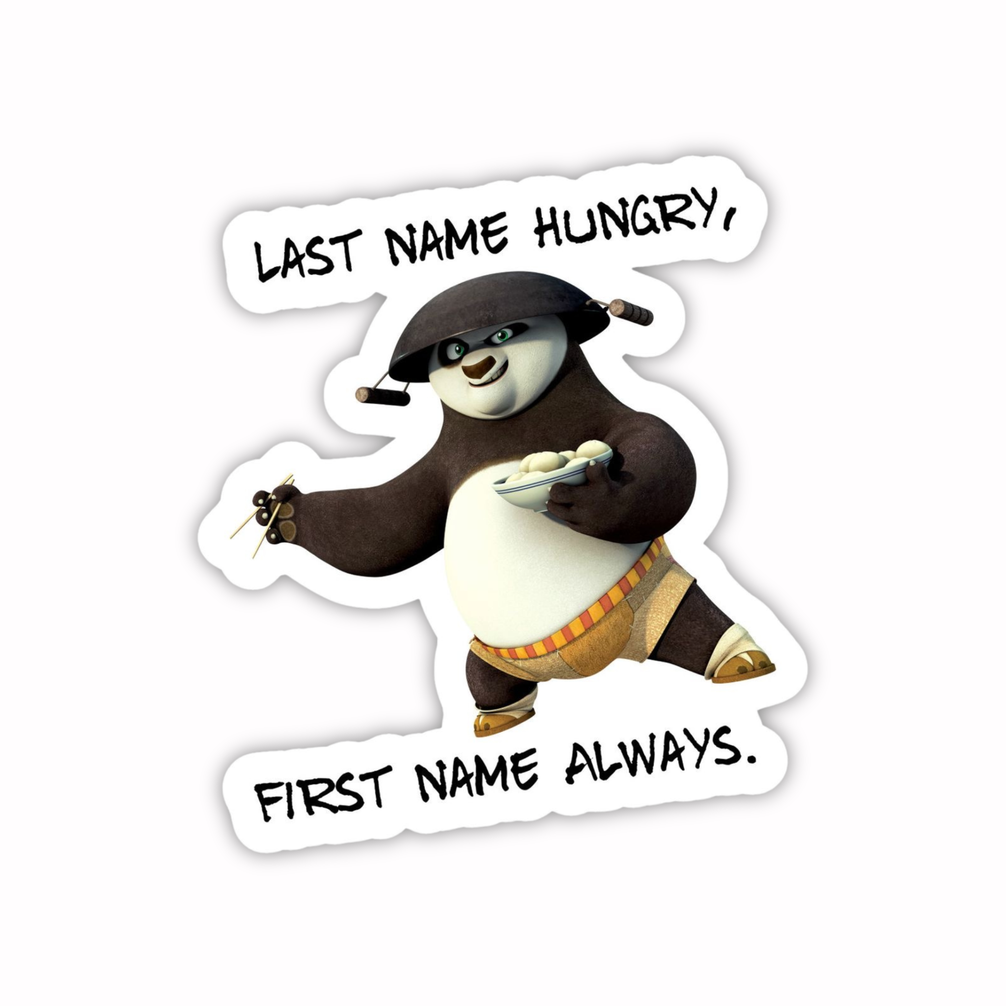 Kung Fu Panda Hungry Quote Sticker