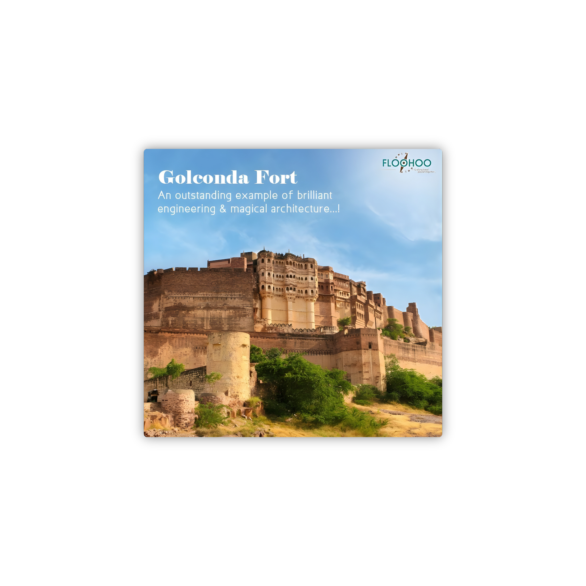 Golconda Fort Heritage Shape Magnet – Historic Hyderabad Souvenir
