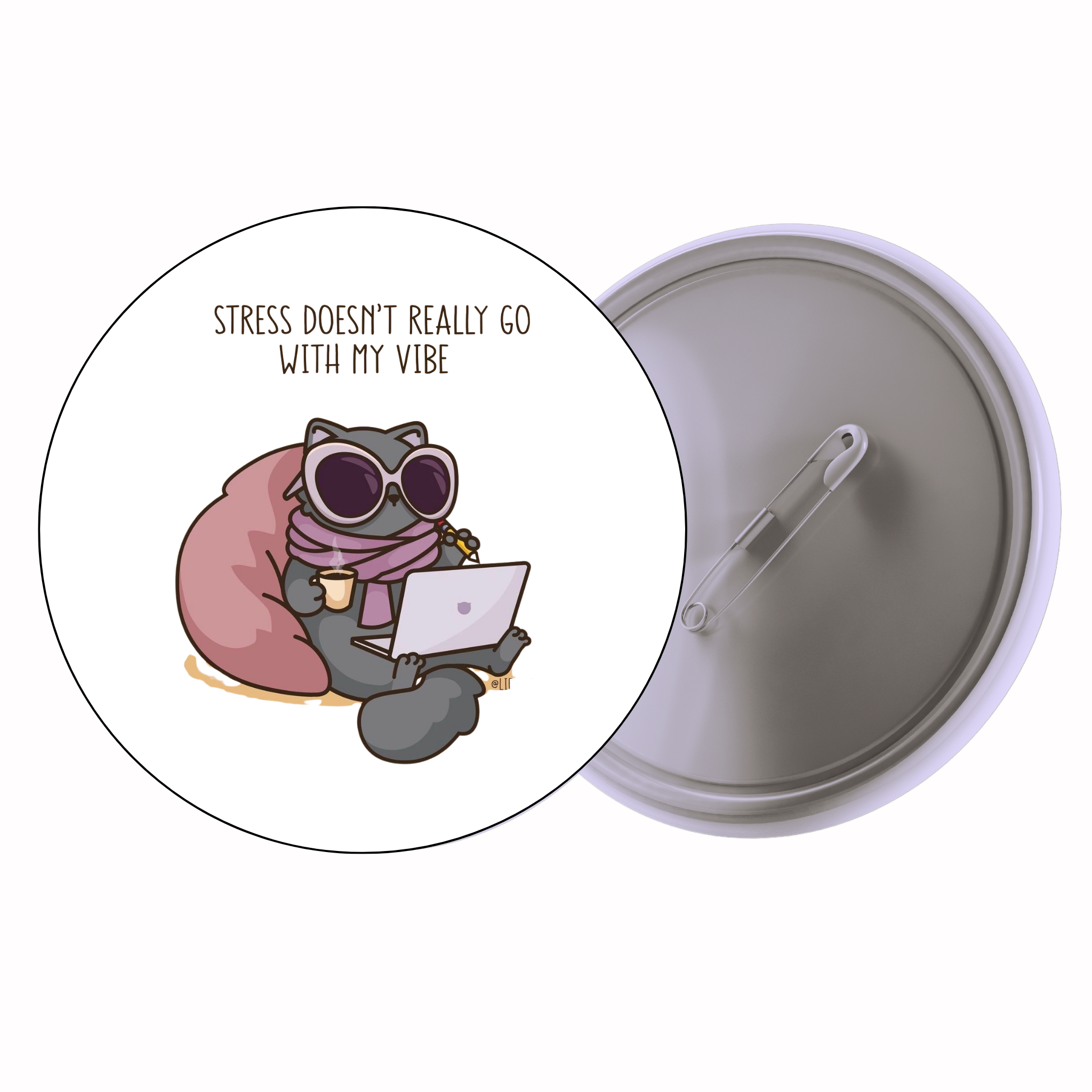 Stress Might Really Go With Me | Colorful Quote Badge