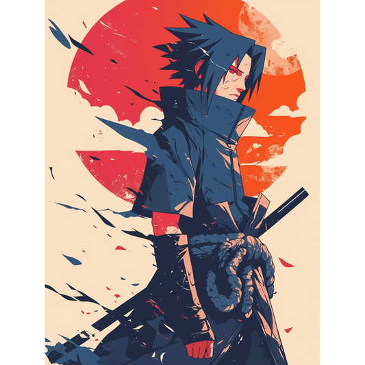 Sasuke Uchiha Poster – Naruto Shippuden Wall Art | Sharingan Anime Print – Blades of Vengeance