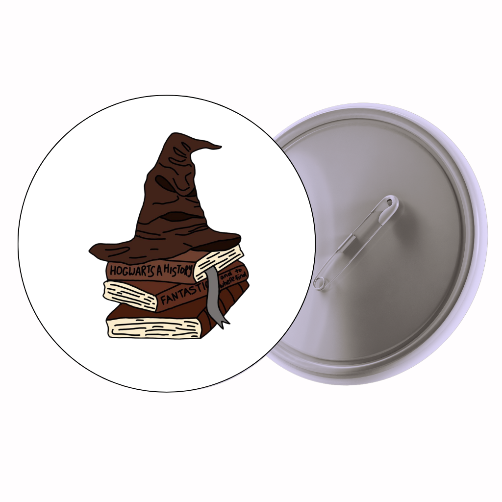 Magic Sorting Hat Cute Pin Badge | Cartoon Badge for Bags & Jackets (2 Sizes)