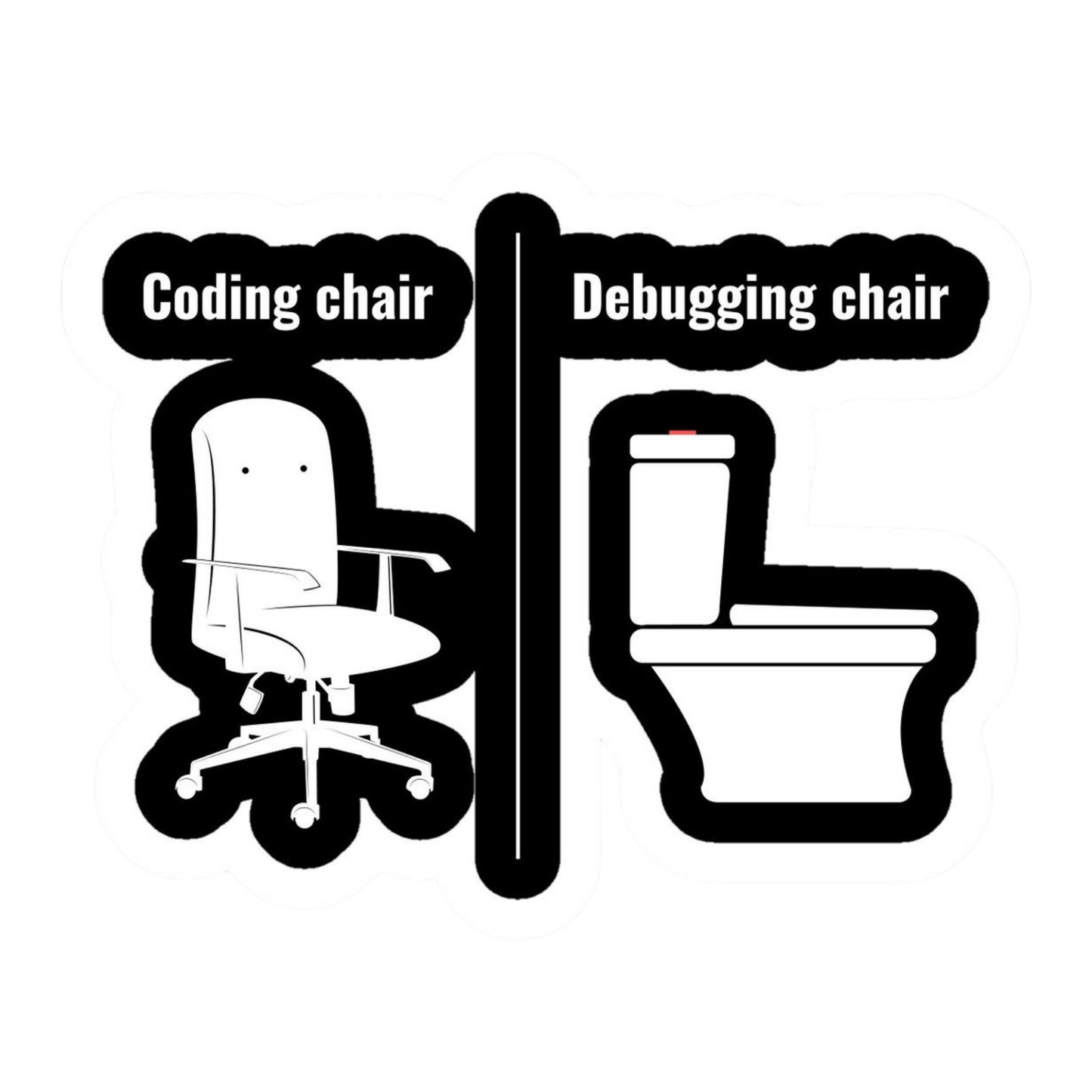 Coding Stickers - Coding chair | Debugging chair – "Coding vs Debugging Chair"
