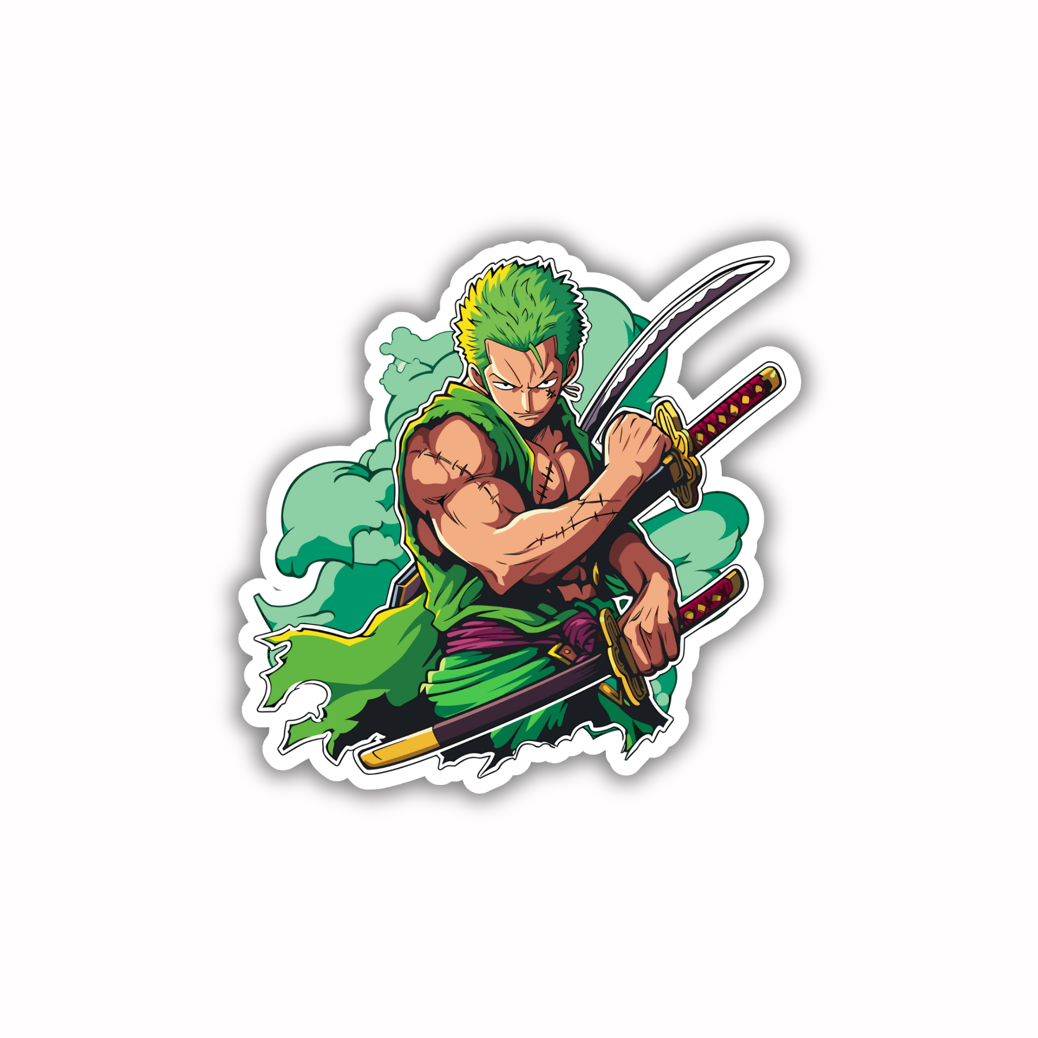 Zoro Green Aura Action Sticker