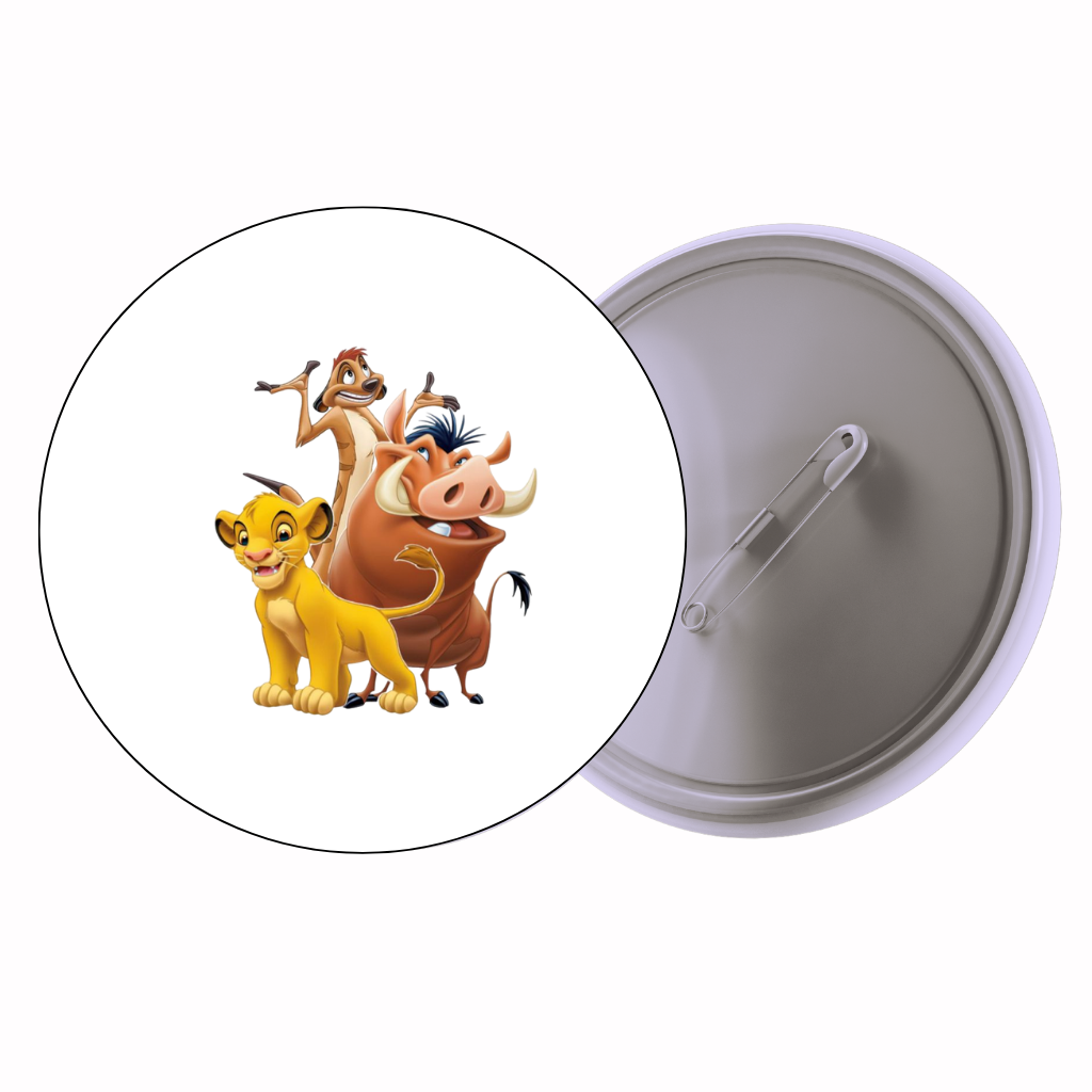 Meerkat & Warthog Friends Cute Pin Badge | Cartoon Badge for Bags & Jackets (2 Sizes)