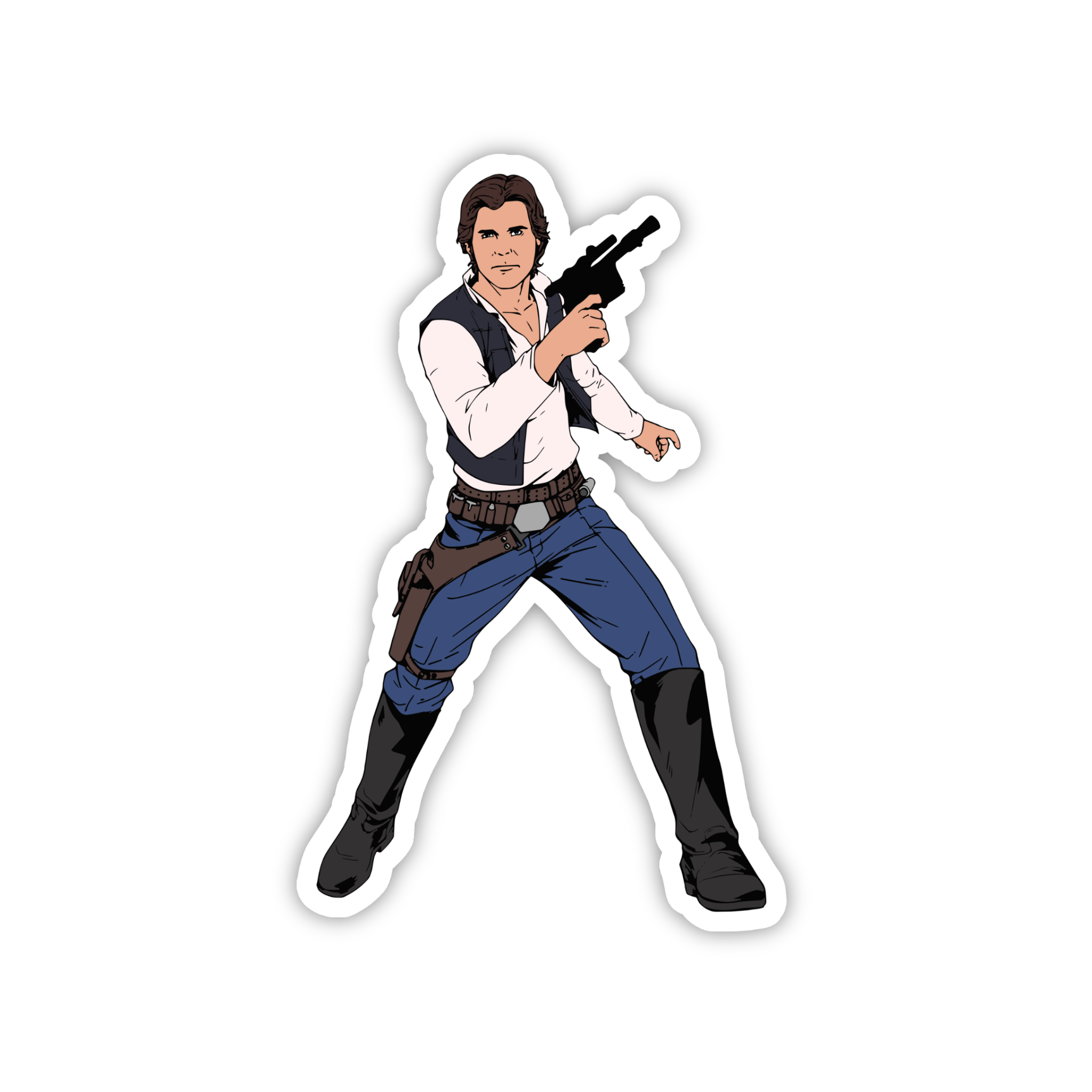 Princess Leia Blaster Pose Sticker