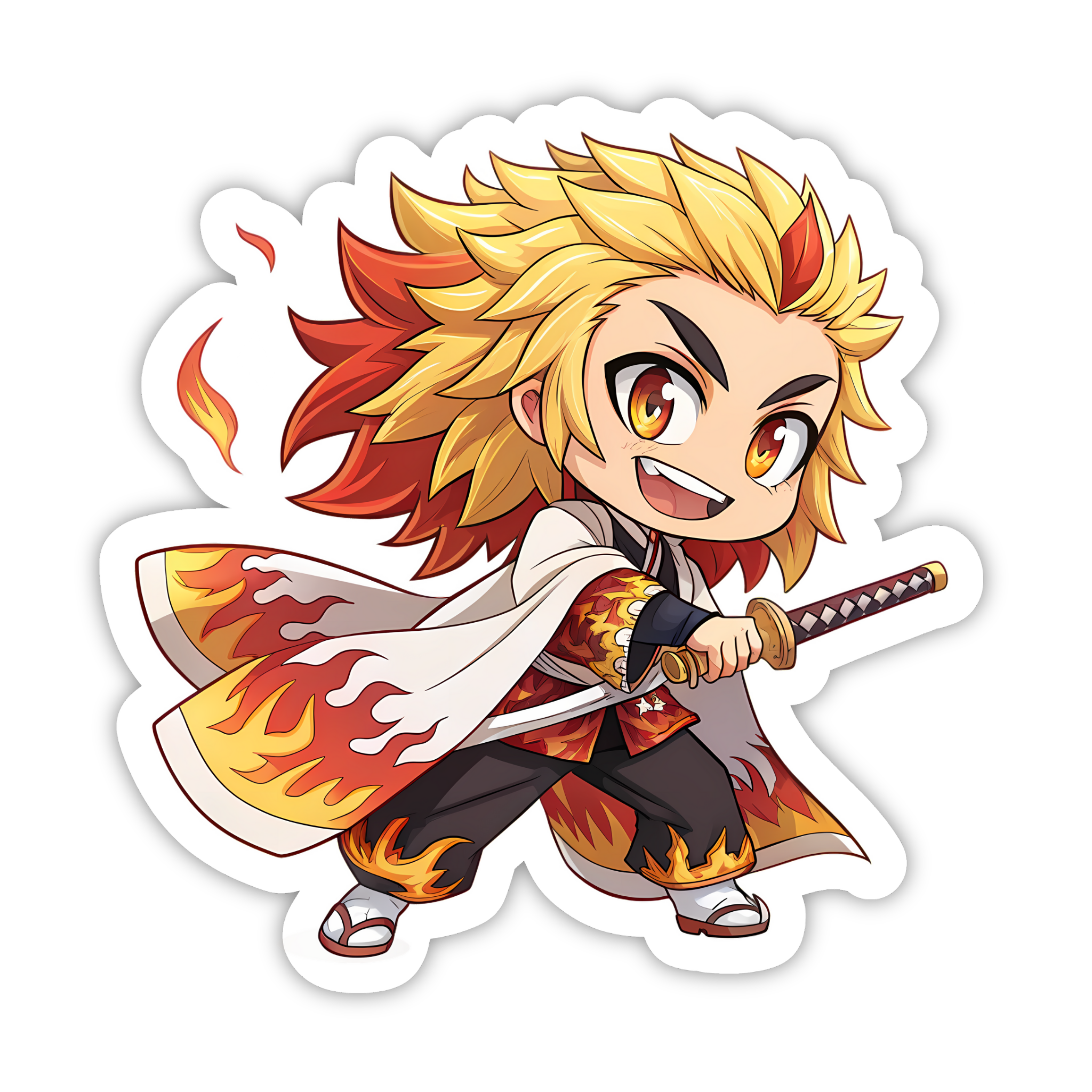 Kyojuro Rengoku Flame Run Sticker