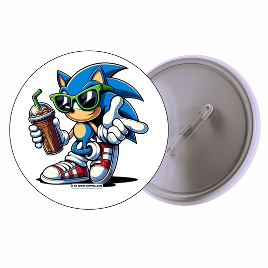 Cartoon - Sonic – Skateboard Pose Badge