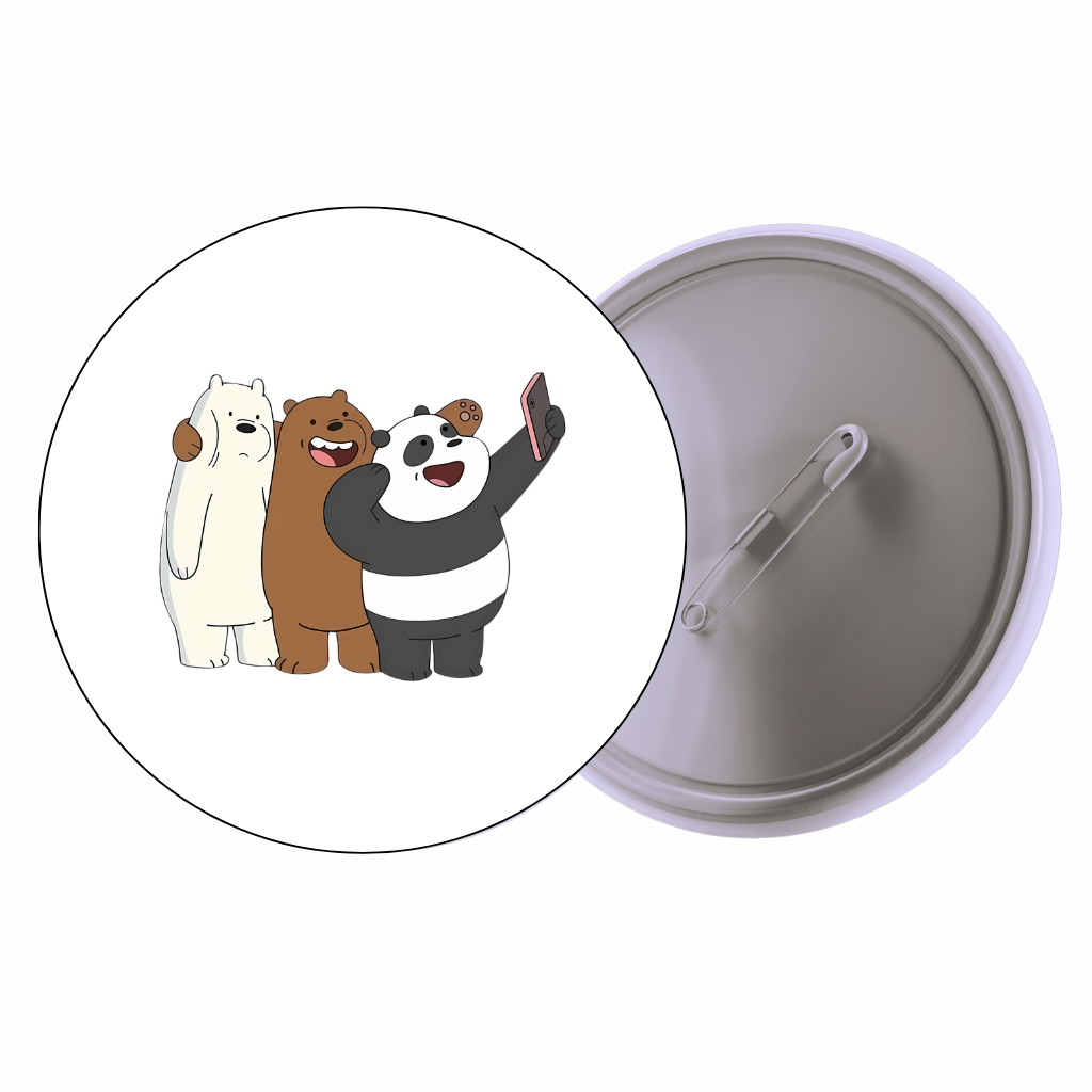Bear Friends Group Cute Pin Badge | Cartoon Badge for Bags & Jackets (2 Sizes)