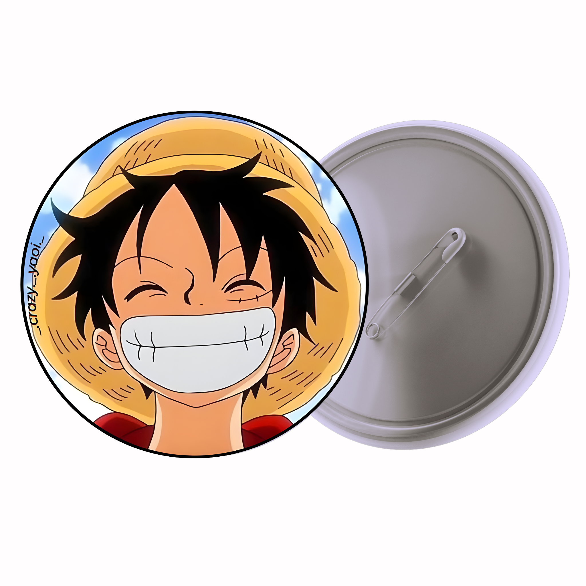 One Piece Monkey D. Luffy Grin Close-Up Anime Pin Badge