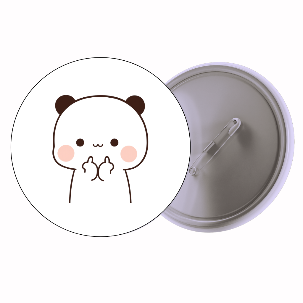 Cute Panda Face Cute Pin Badge | Cartoon Badge for Bags & Jackets (2 Sizes)
