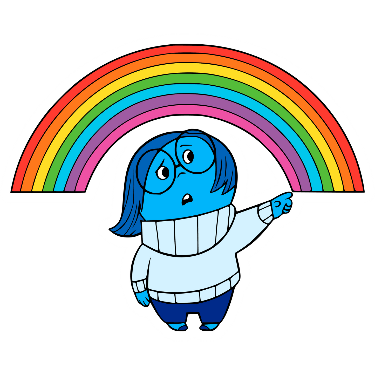 Inside Out Stickers - Sadness Rainbow Sticker