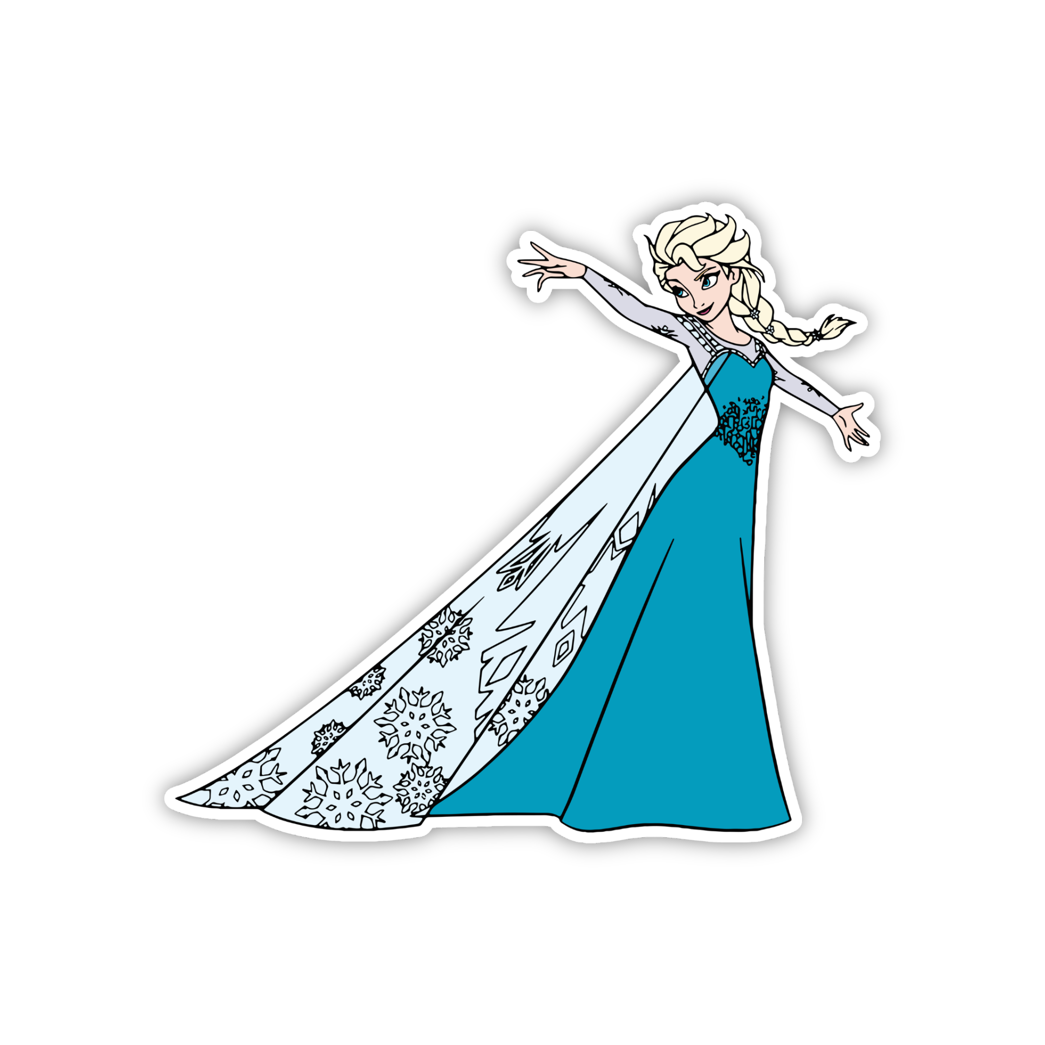 Elsa Snow Cape Pose Sticker