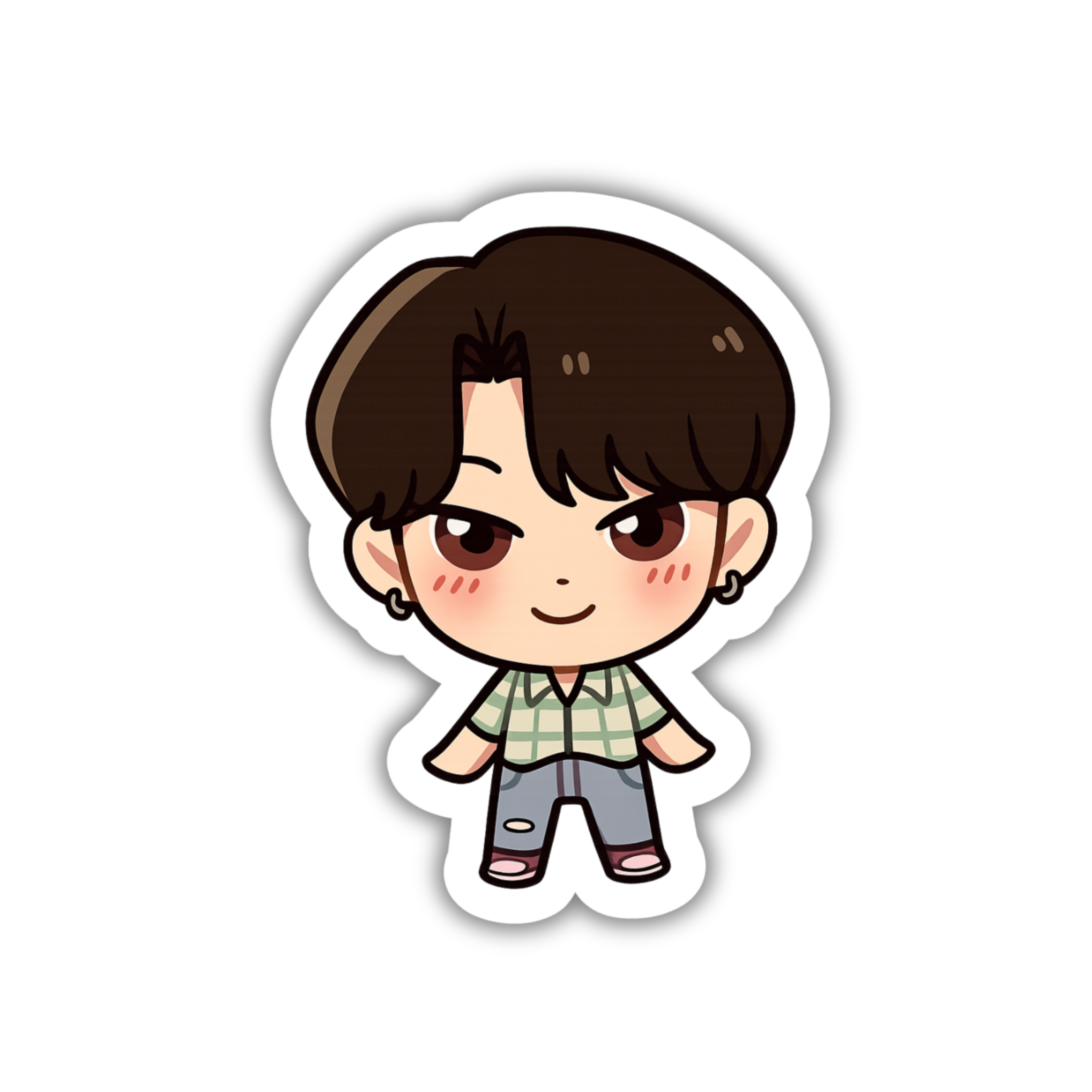 Soft Brown Hair K-Pop Idol Vinyl Sticker | K-Pop Aesthetic Fandom Laptop Decal | Snap Magicians