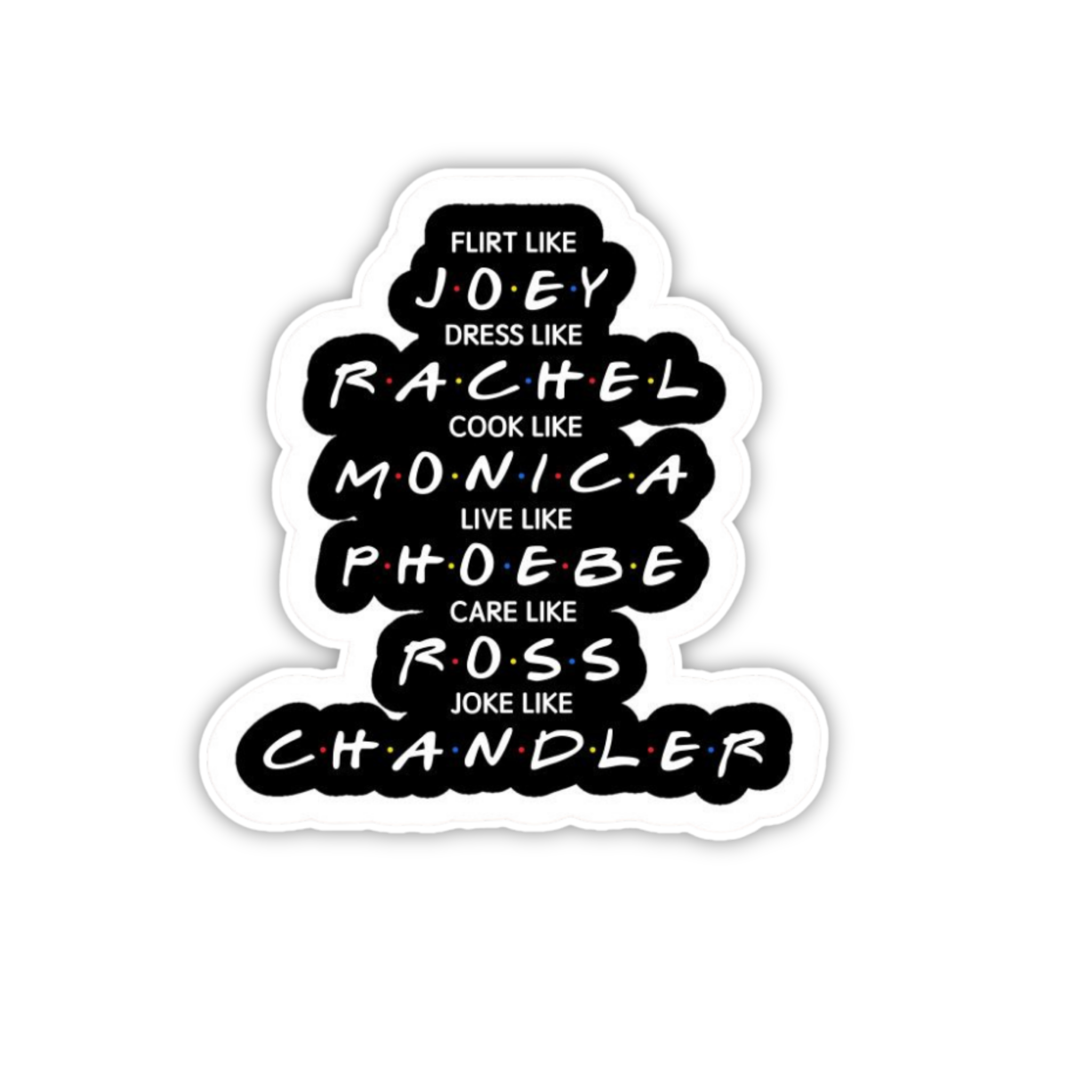 Friends Name Stack Logo Vinyl Sticker | Friends TV Show Aesthetic Laptop Decal | Snap Magicians