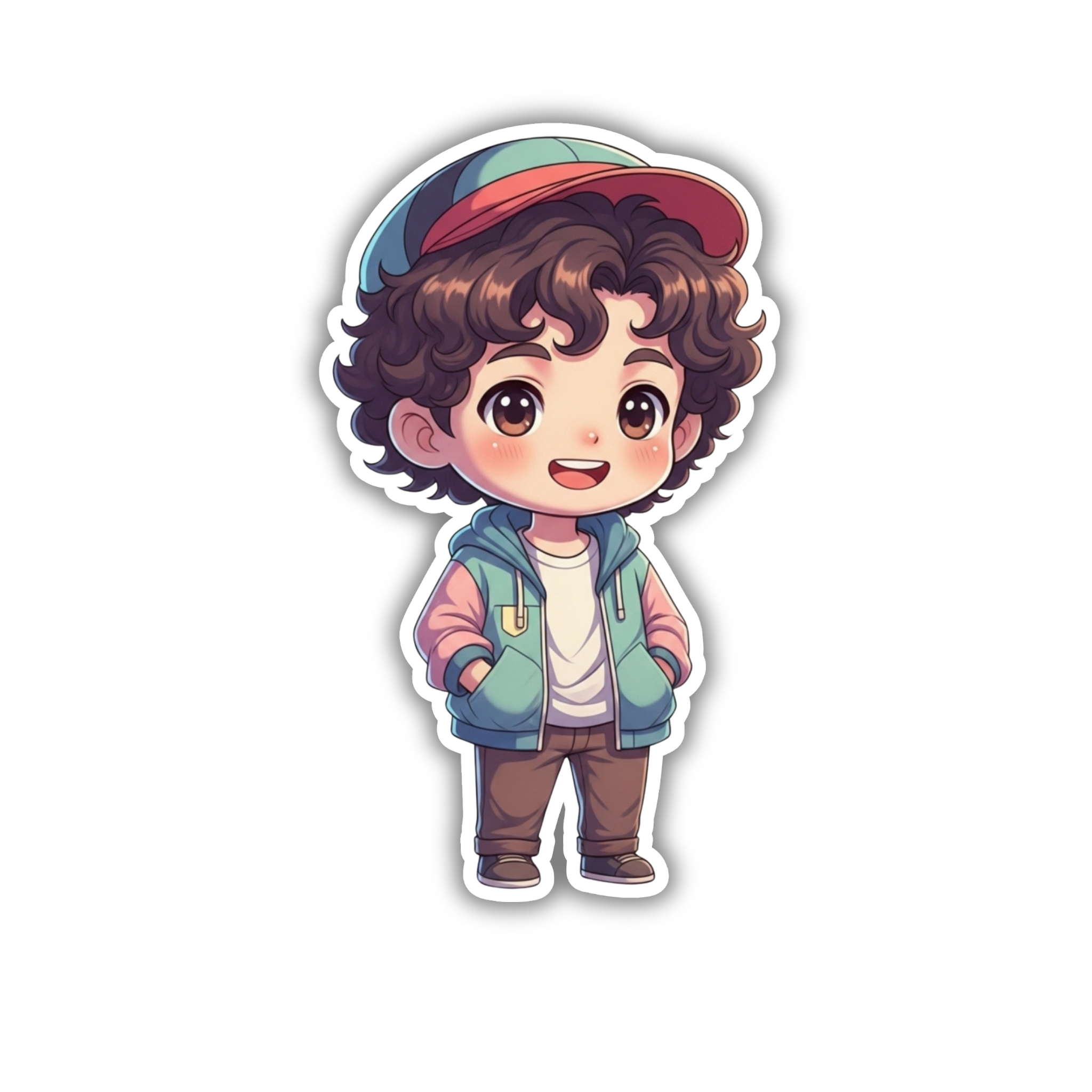Retro Cap Teen Boy Vinyl Sticker | Stranger Things Aesthetic Laptop Decal | Snap Magicians