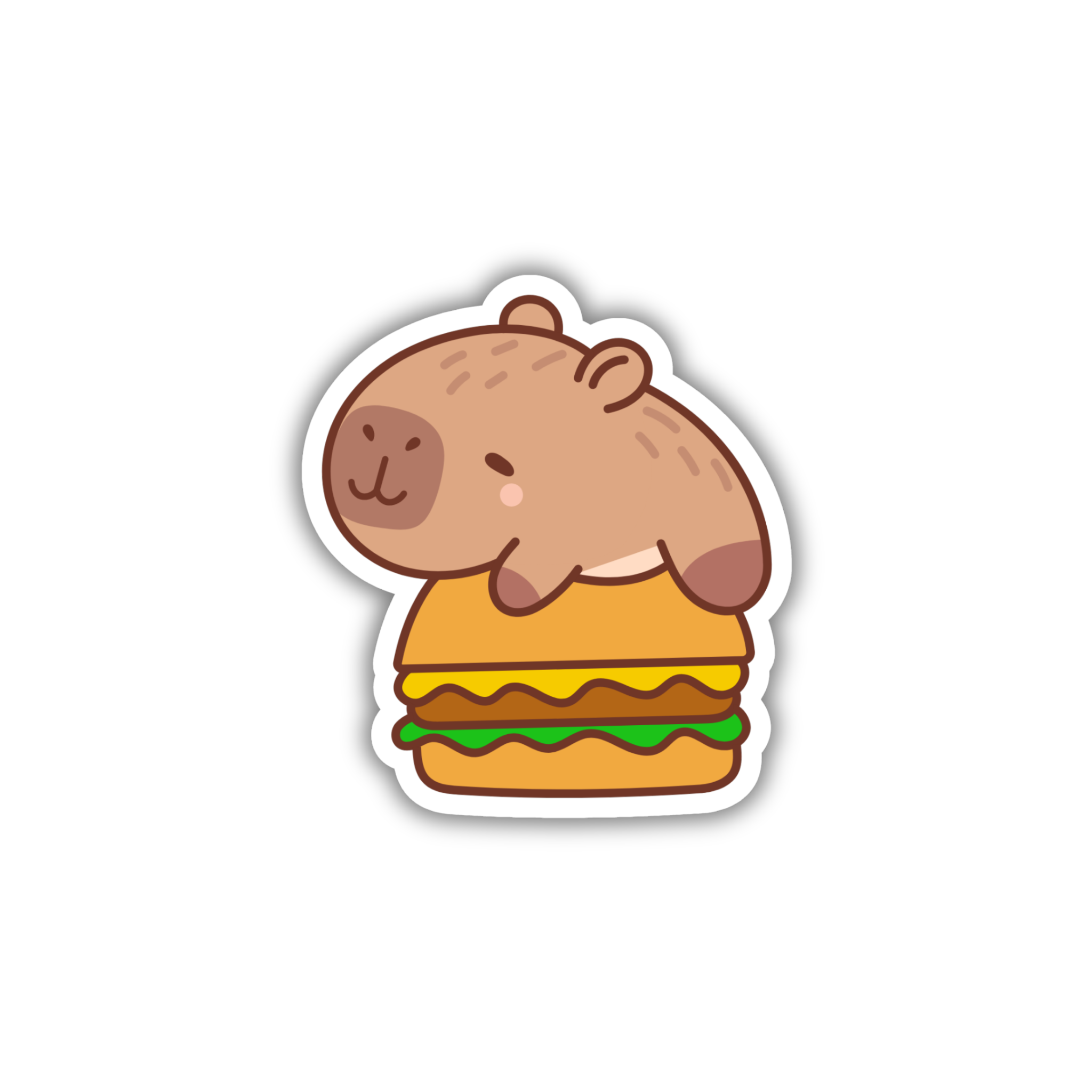 Capybara Burger Lover Sticker