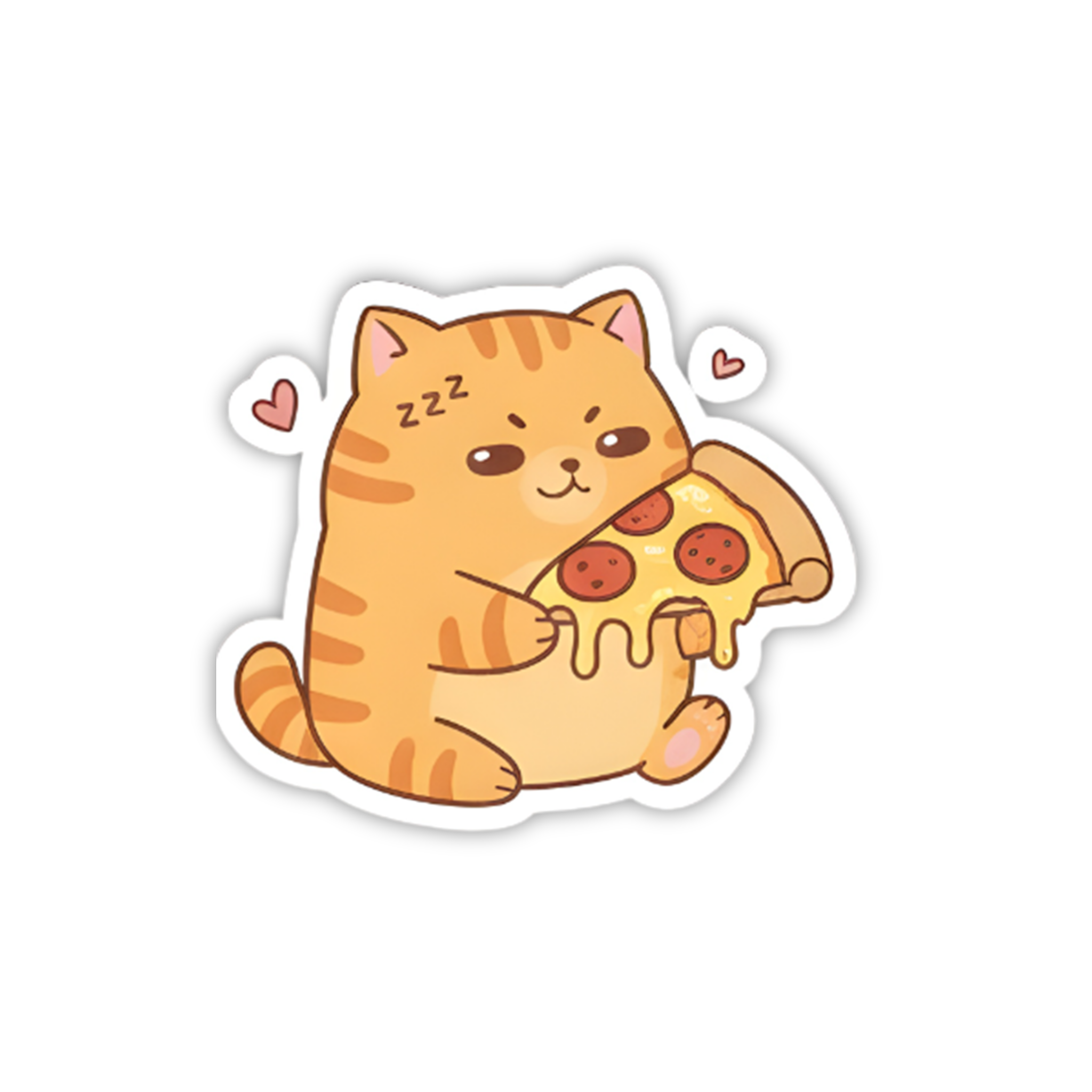 Pizza Lover Cat Cute Sticker