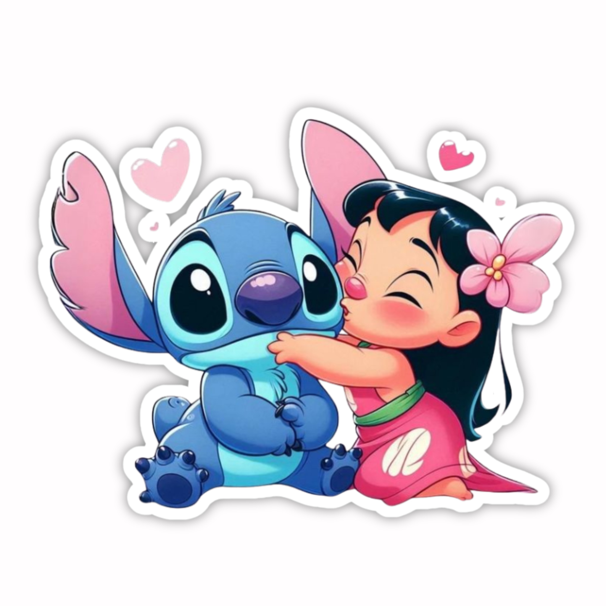 Stitch Hugging Lilo Sticker