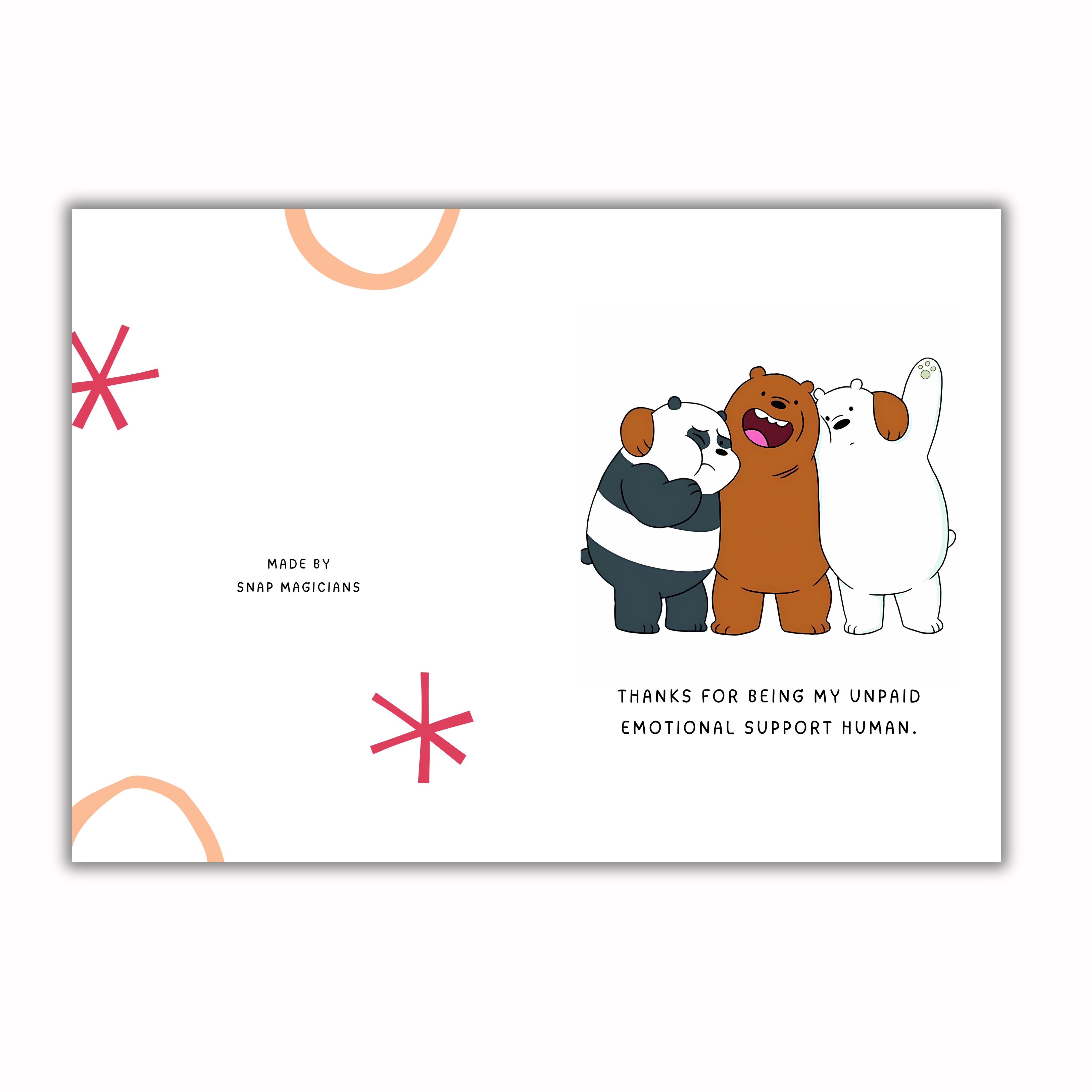 Set of 5 Friendship Theme Foldable Cards