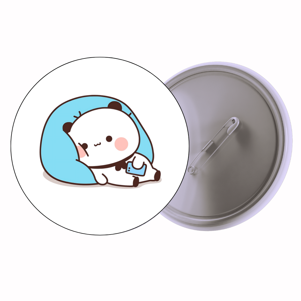Sleepy Panda Cute Pin Badge | Cartoon Badge for Bags & Jackets (2 Sizes)
