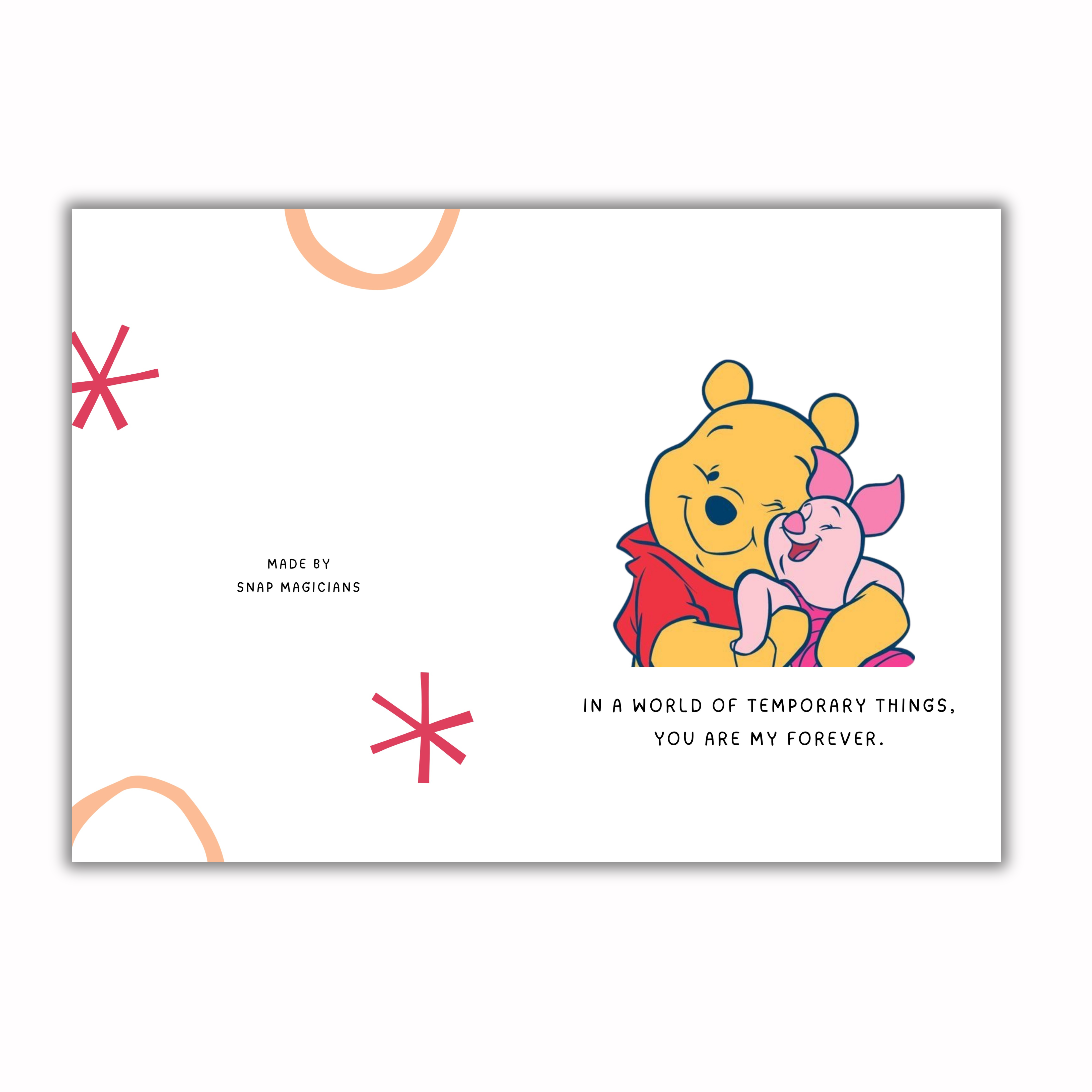 Set of 5 Friendship Theme Foldable Cards