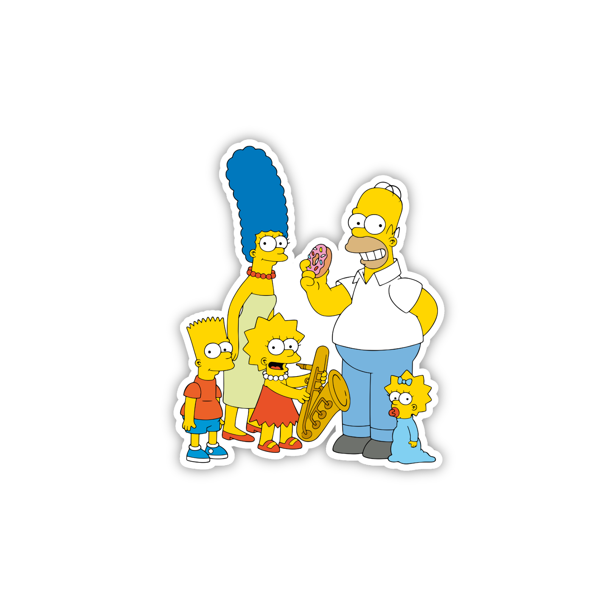 Animated Yellow Family Pose 62 Cartoon Sticker