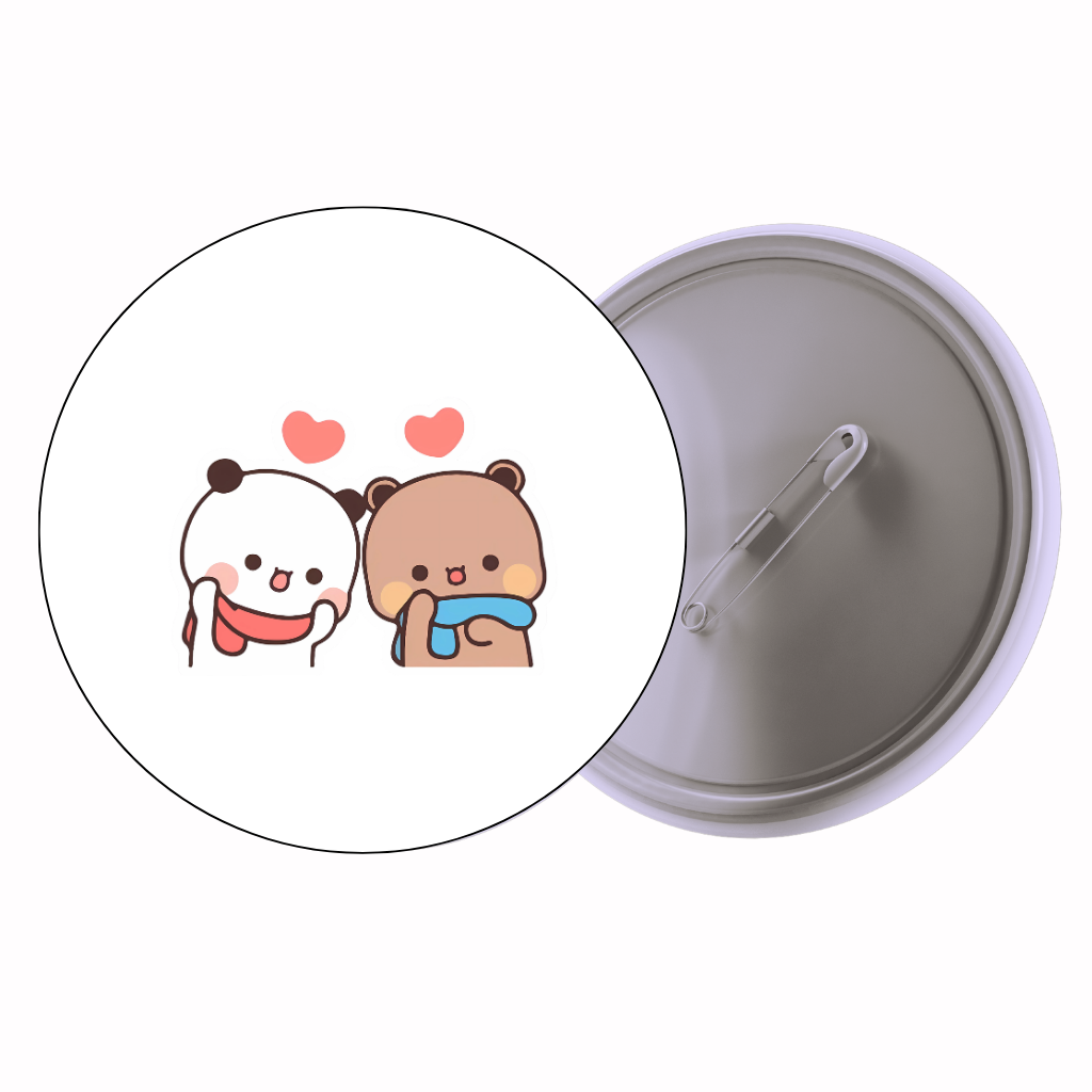 Cute Couple Hearts Cute Pin Badge | Cartoon Badge for Bags & Jackets (2 Sizes)