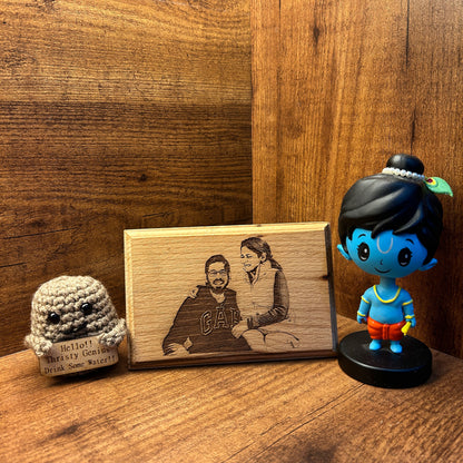 Custom 4x6 Wooden Frame – Photo Engraved on Wood