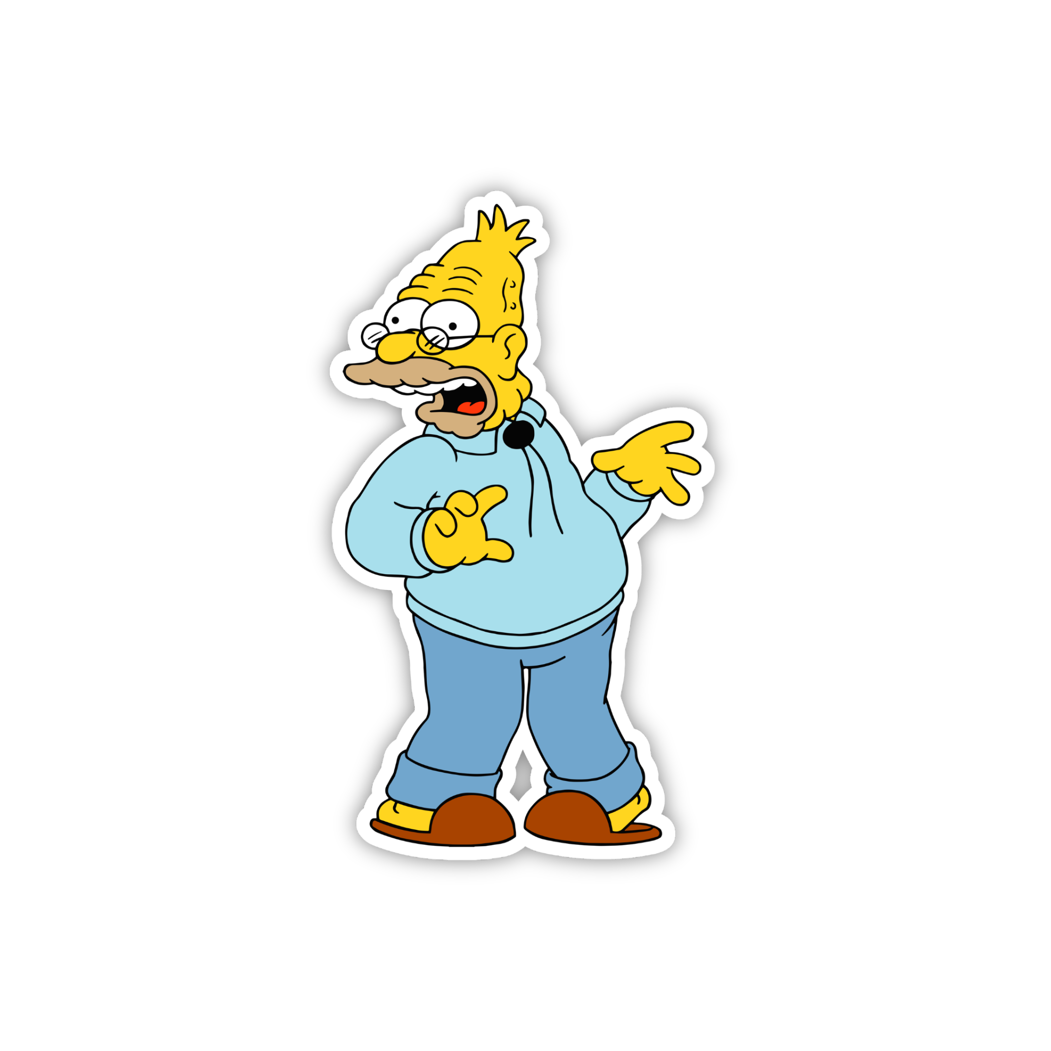 Animated Yellow Family Pose 64 Cartoon Sticker