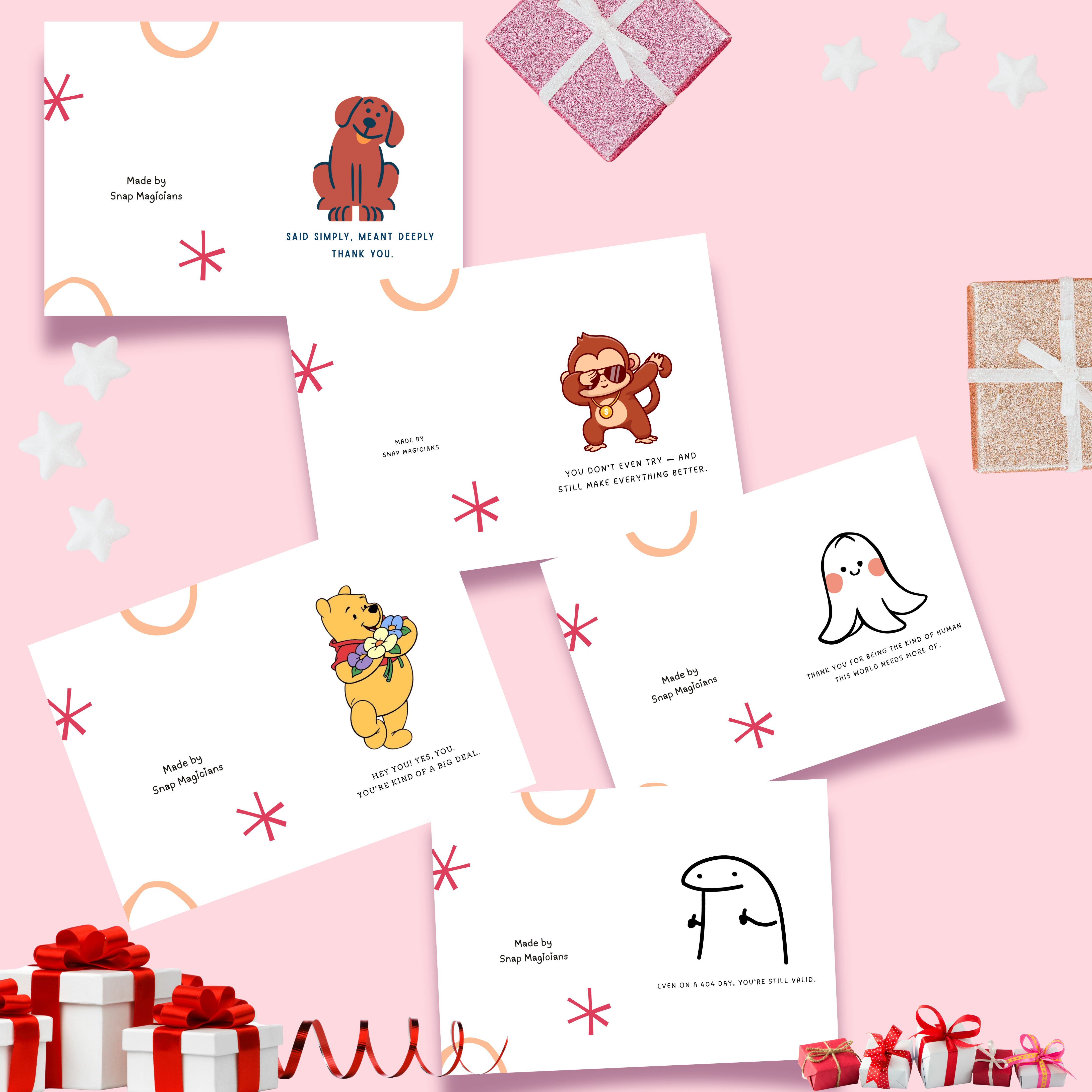 Set of 5 Mixed Foldable Cards
