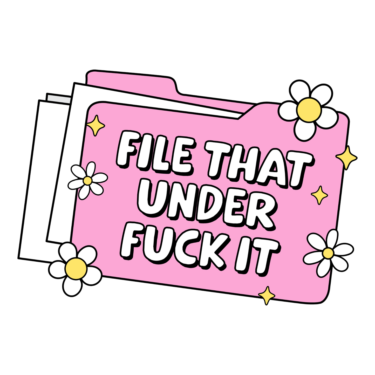 Workplace Stickers - File That Under F*** It (Pink)
