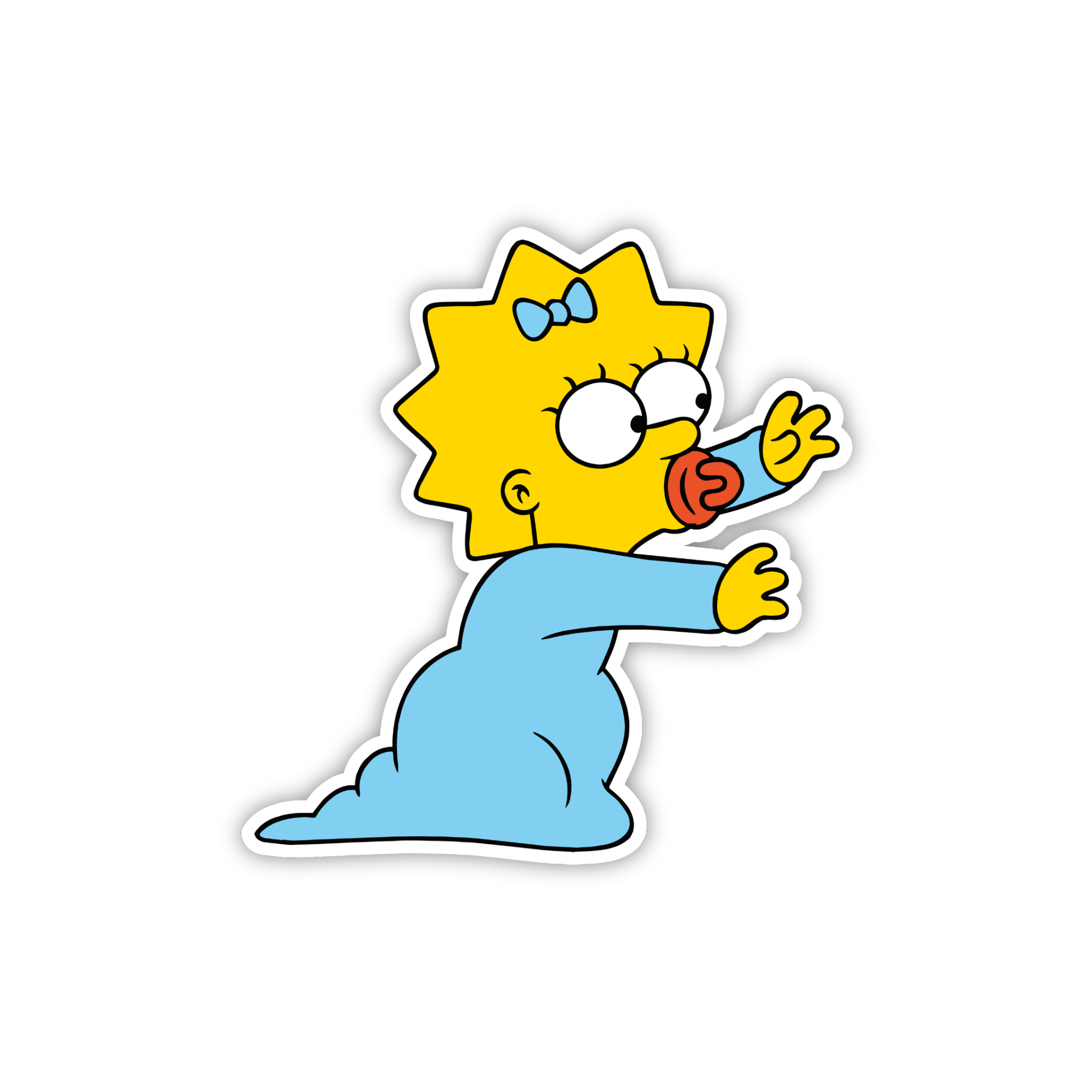 Animated Yellow Family Pose 66 Cartoon Sticker