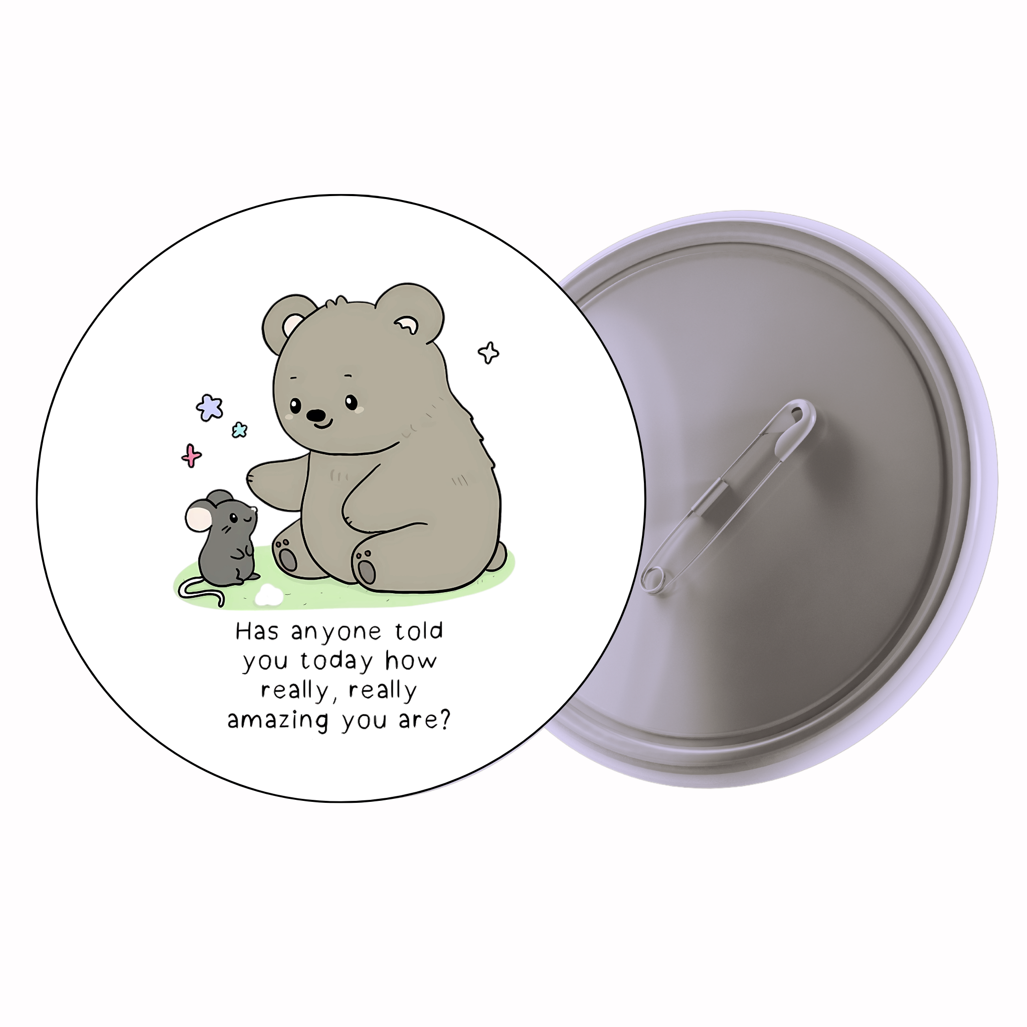 Cute Bear Vibes | Colorful Quote Badge
