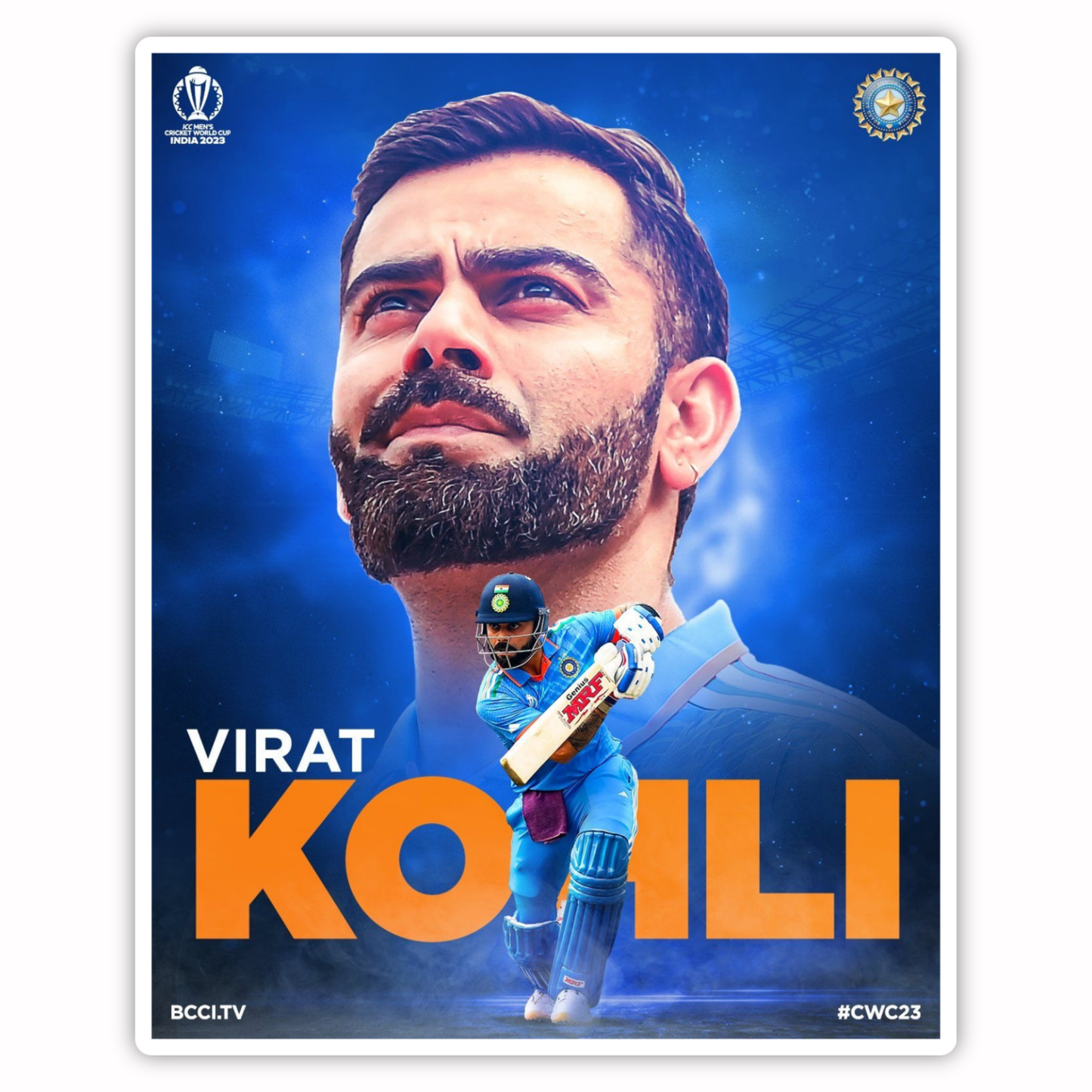 Cricket Stickers - Virat Kohli World Cup Poster